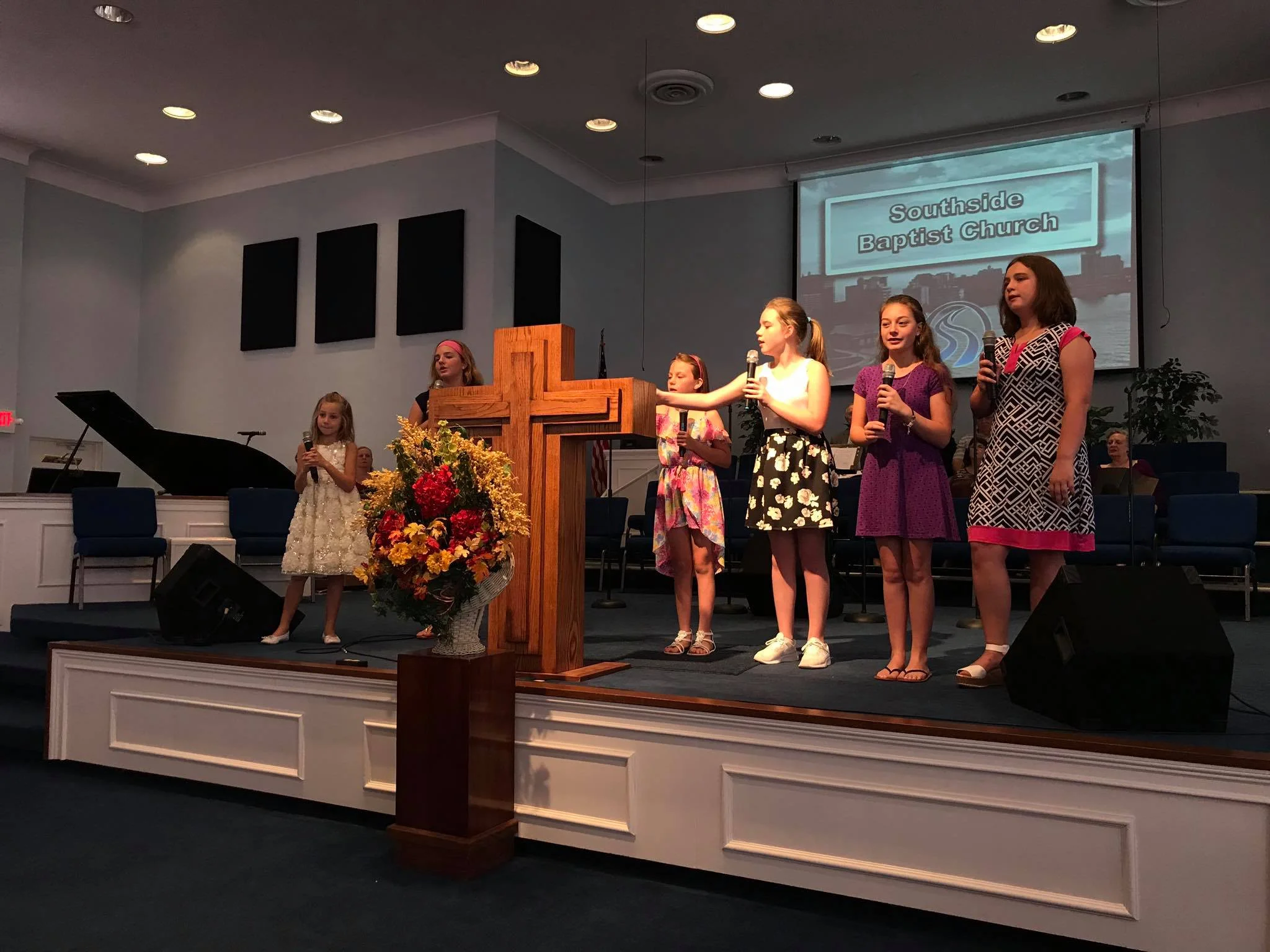Some of our young people singing in church
