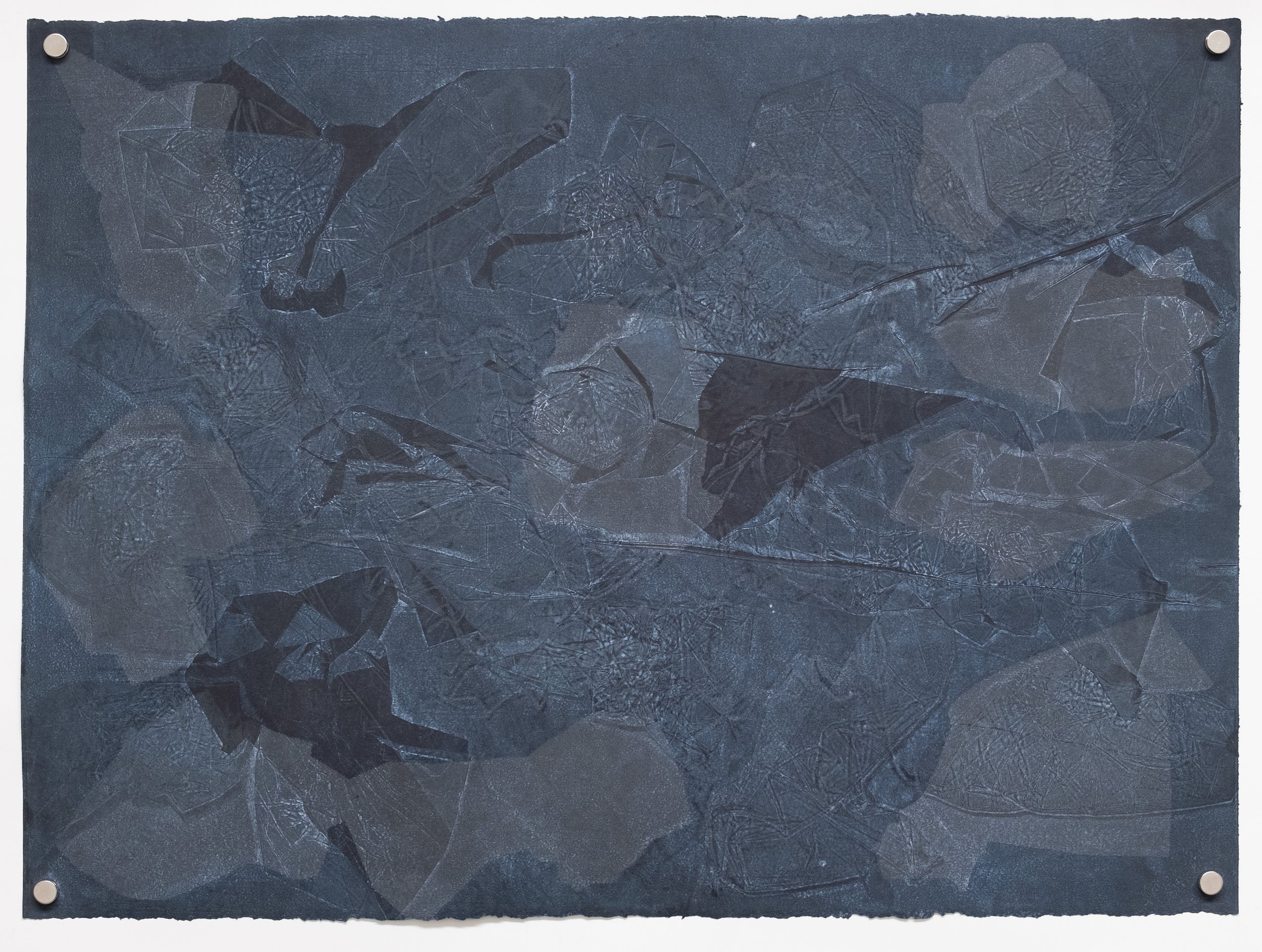 Invisible Search 3, 2023, Soy monotype on paper, 22 x 30 inches, Price upon request