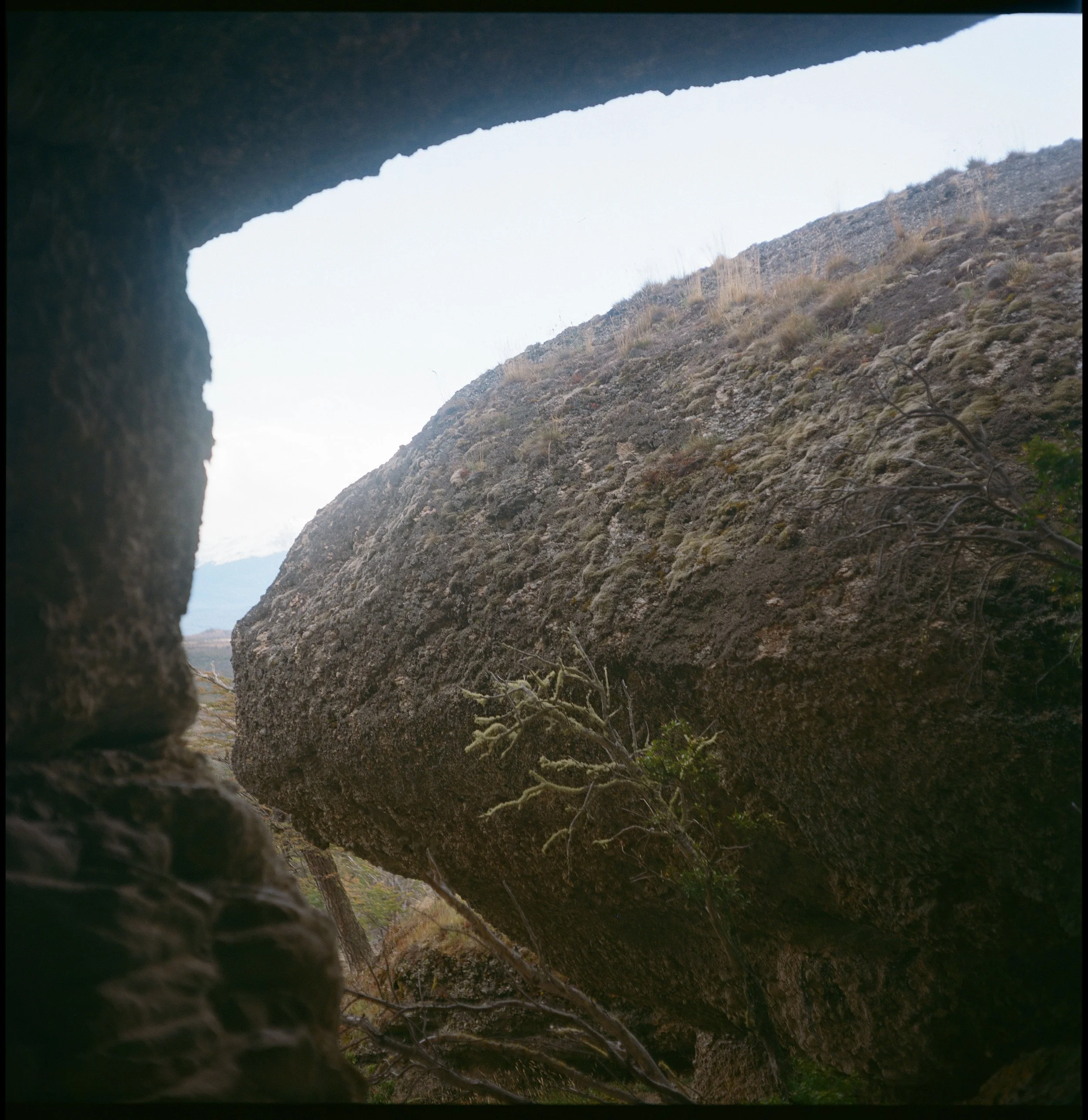 The Mapuche called the Aonikenk "Tehuelche" so now they have both names. This is the view from one of their caves