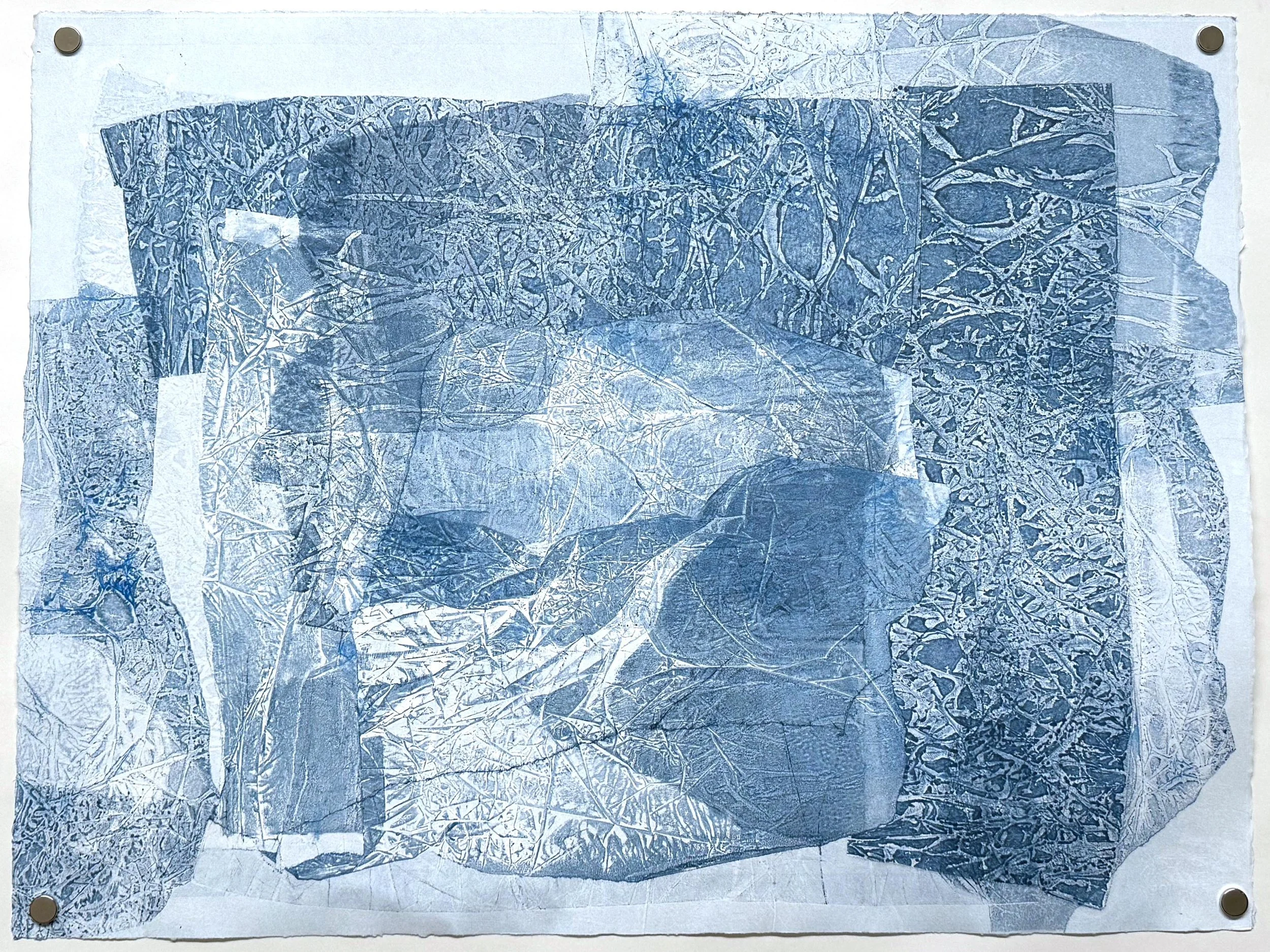 Fading Search, 2024, Soy monotype on paper, 20 x 26 inches, Price upon request