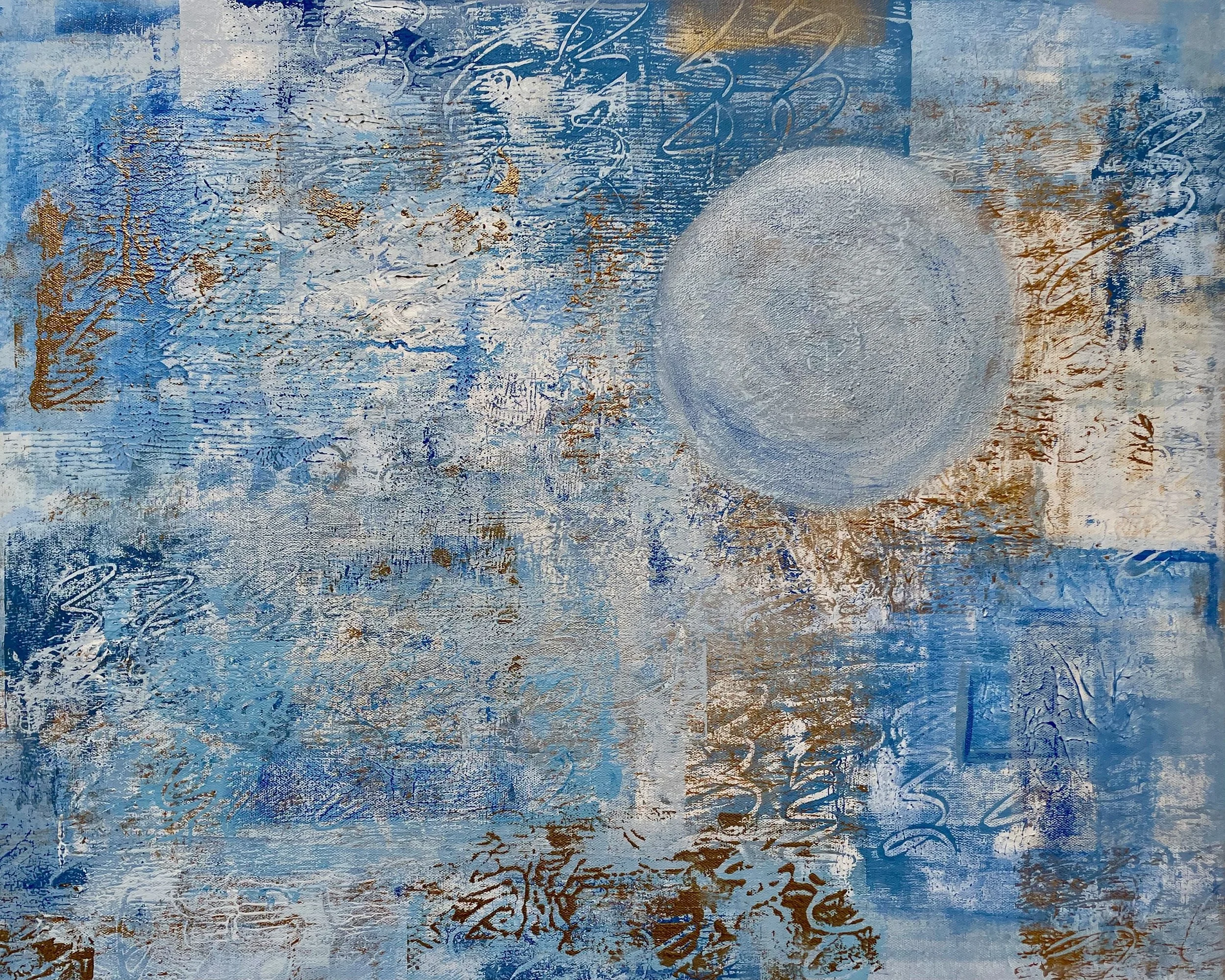 Winter Full Moon, 2023, Acrylic on canvas, 24 x 30 inches, Price upon request