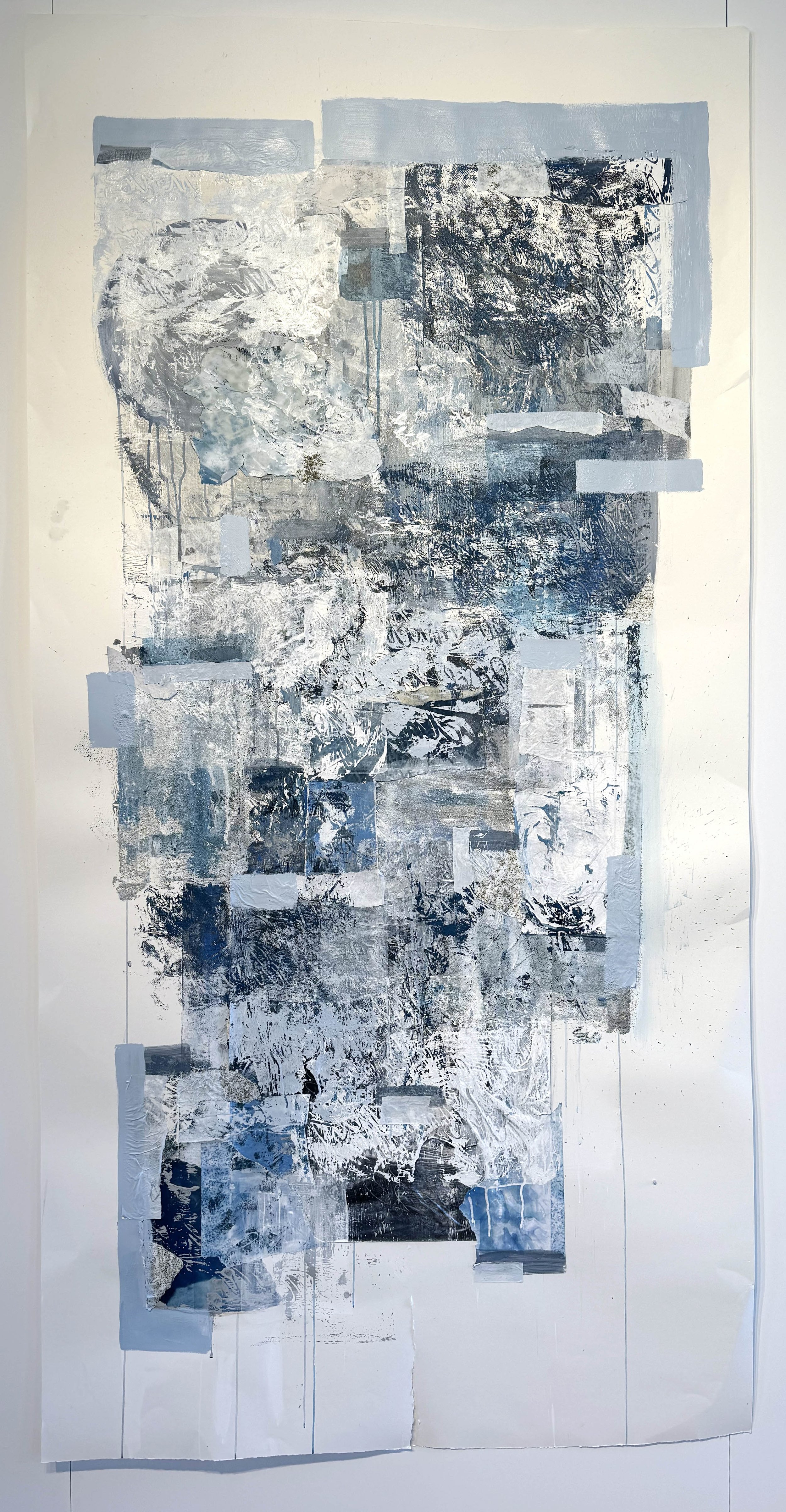 Unheard Call, 2024, Mixed media on paper, 85 x 42 inches, Price upon request