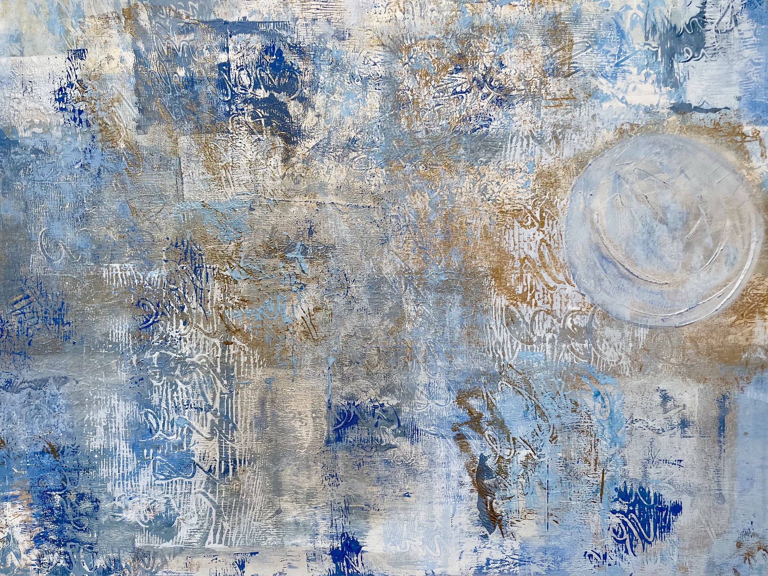 Summer Full Moon, 2023, Acrylic on canvas, 30 x 40 inches, Not for sale