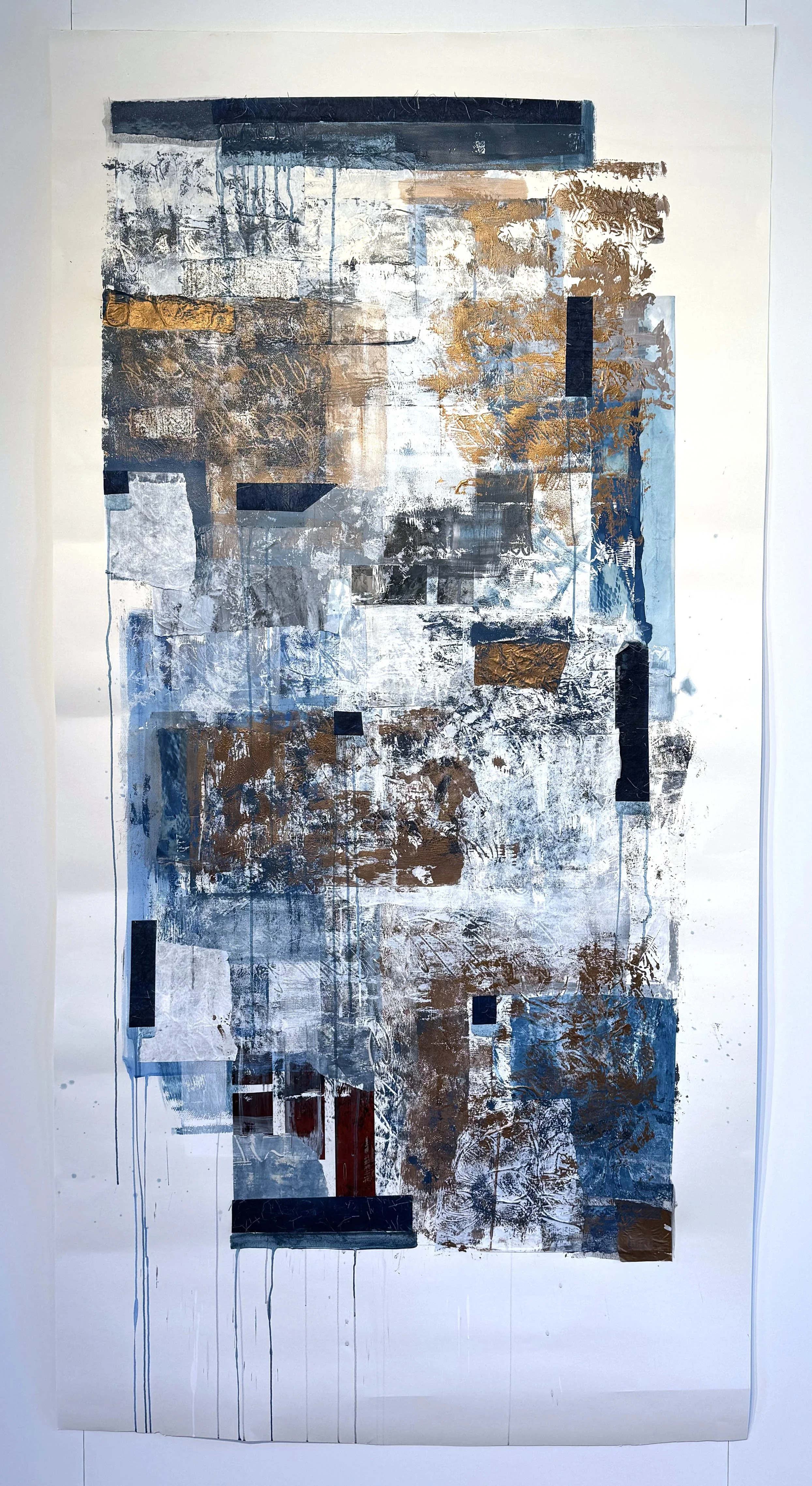 Memory Shards, 2024, Mixed media on paper, 84 x 42 inches, Price upon request