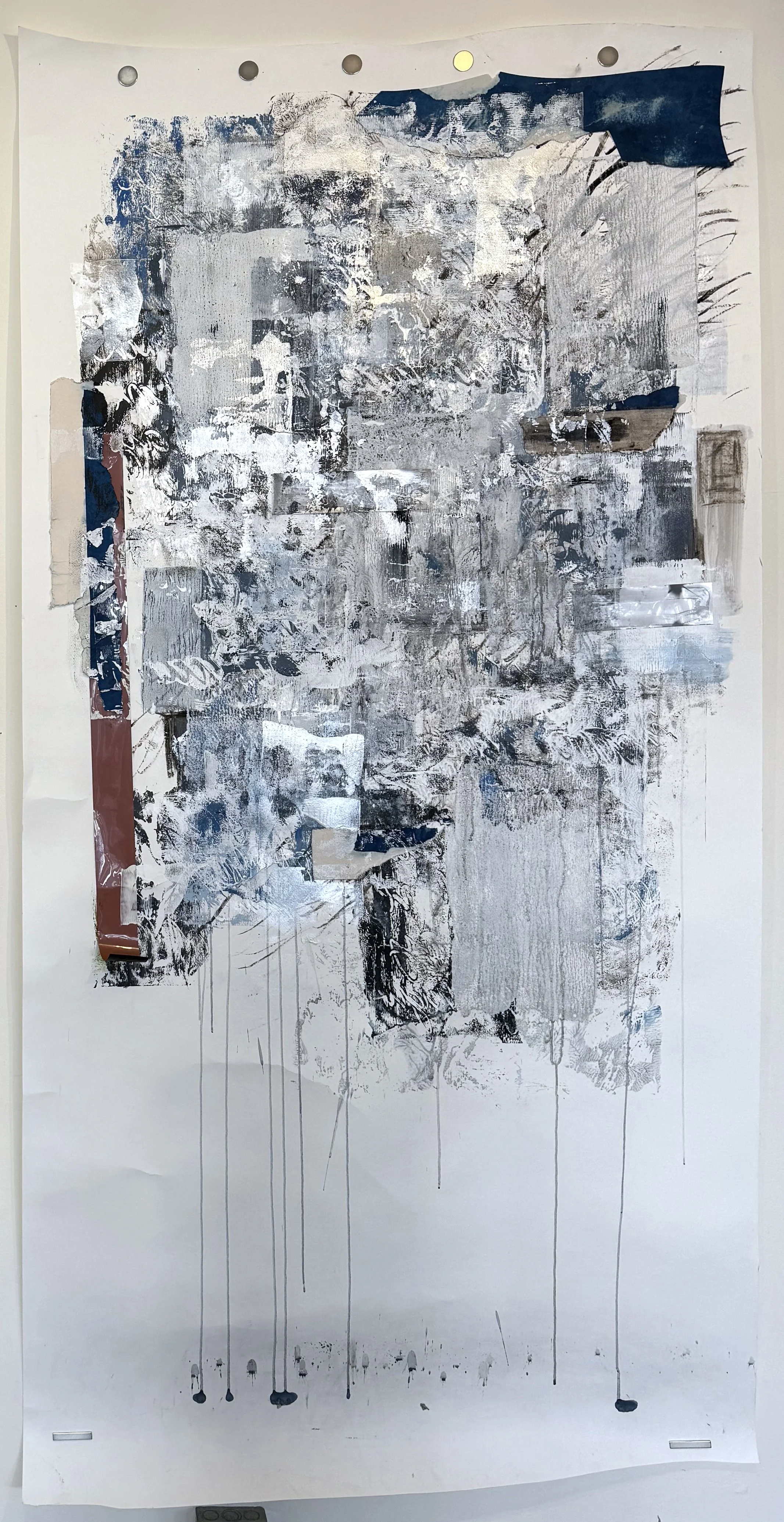 Empty Negative, 2024, Mixed media on paper, 92 x 42 inches, Price upon request