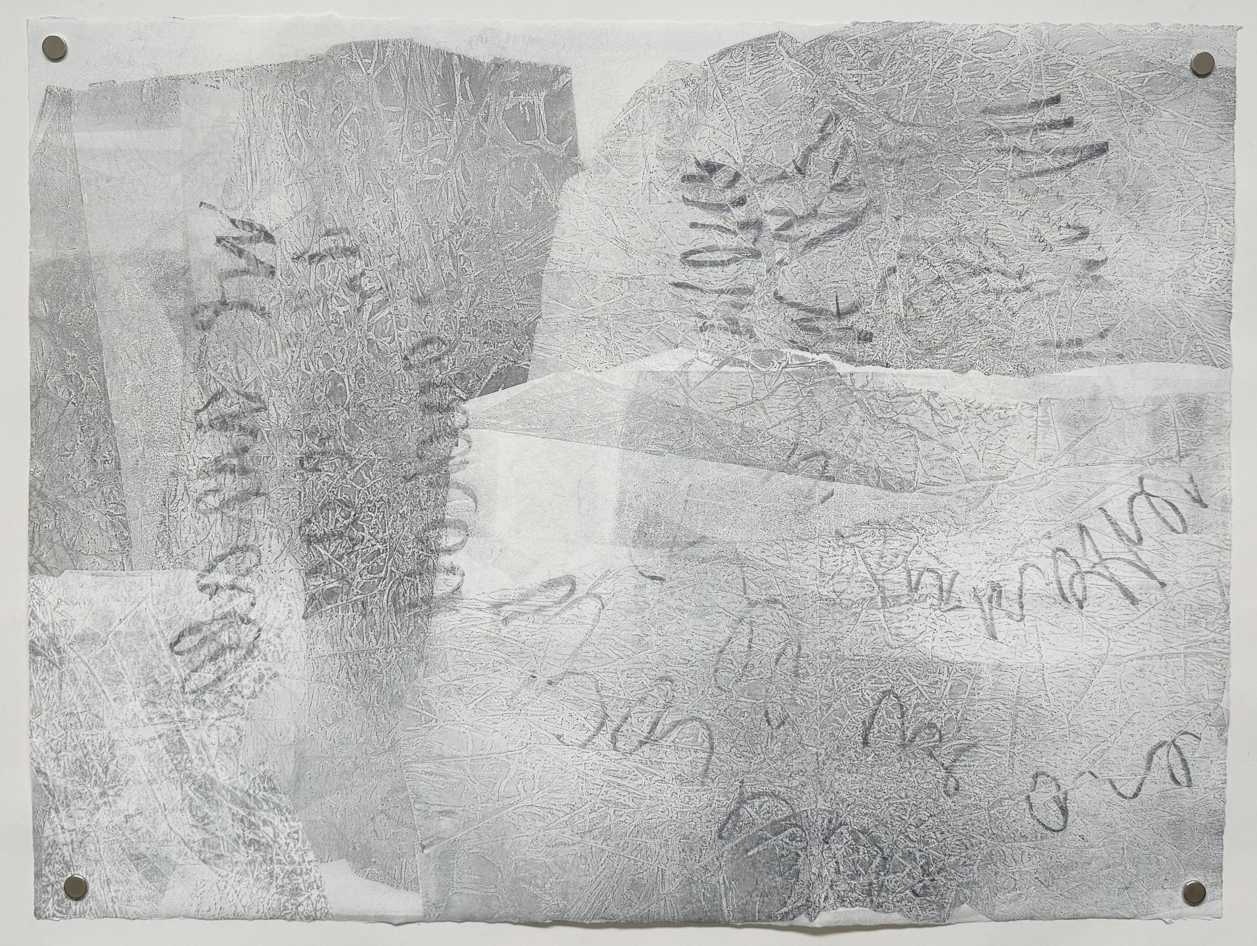 Continuing Ambiguity, 2024, Soy monotype on paper, 22 x 30 inches, Price upon request