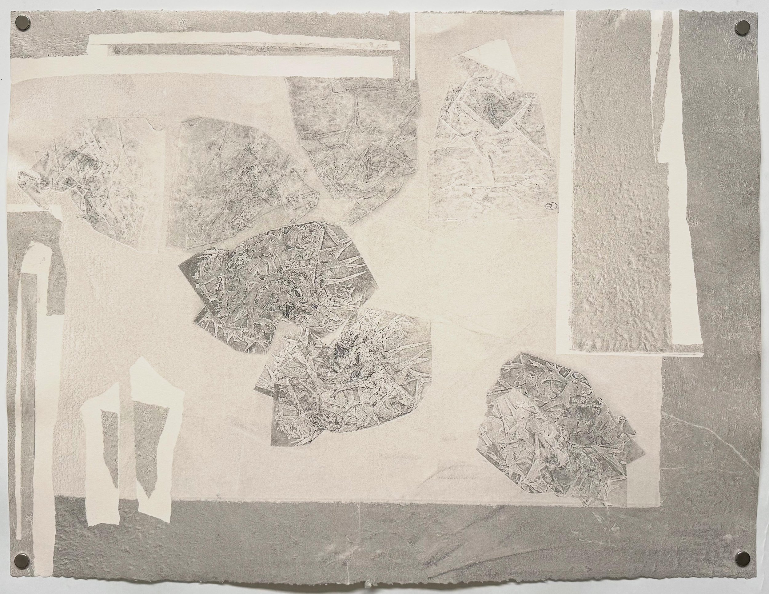 Wrinkled Search, 2024, Soy monotype on paper, 22 x 30 inches, Price upon request