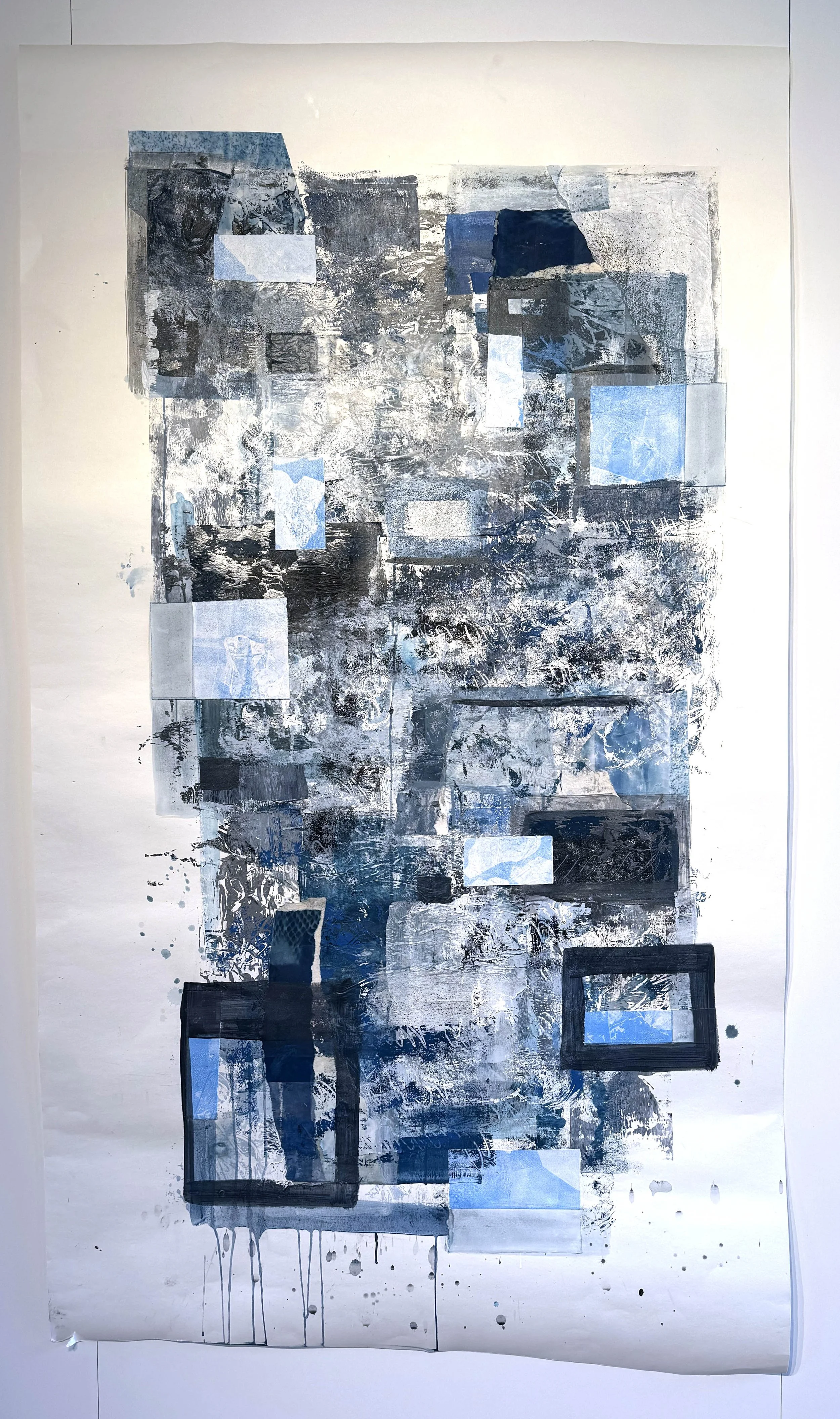 Subtle Isolation, 2024, Mixed media on paper, 76 x 42 inches, Price upon request