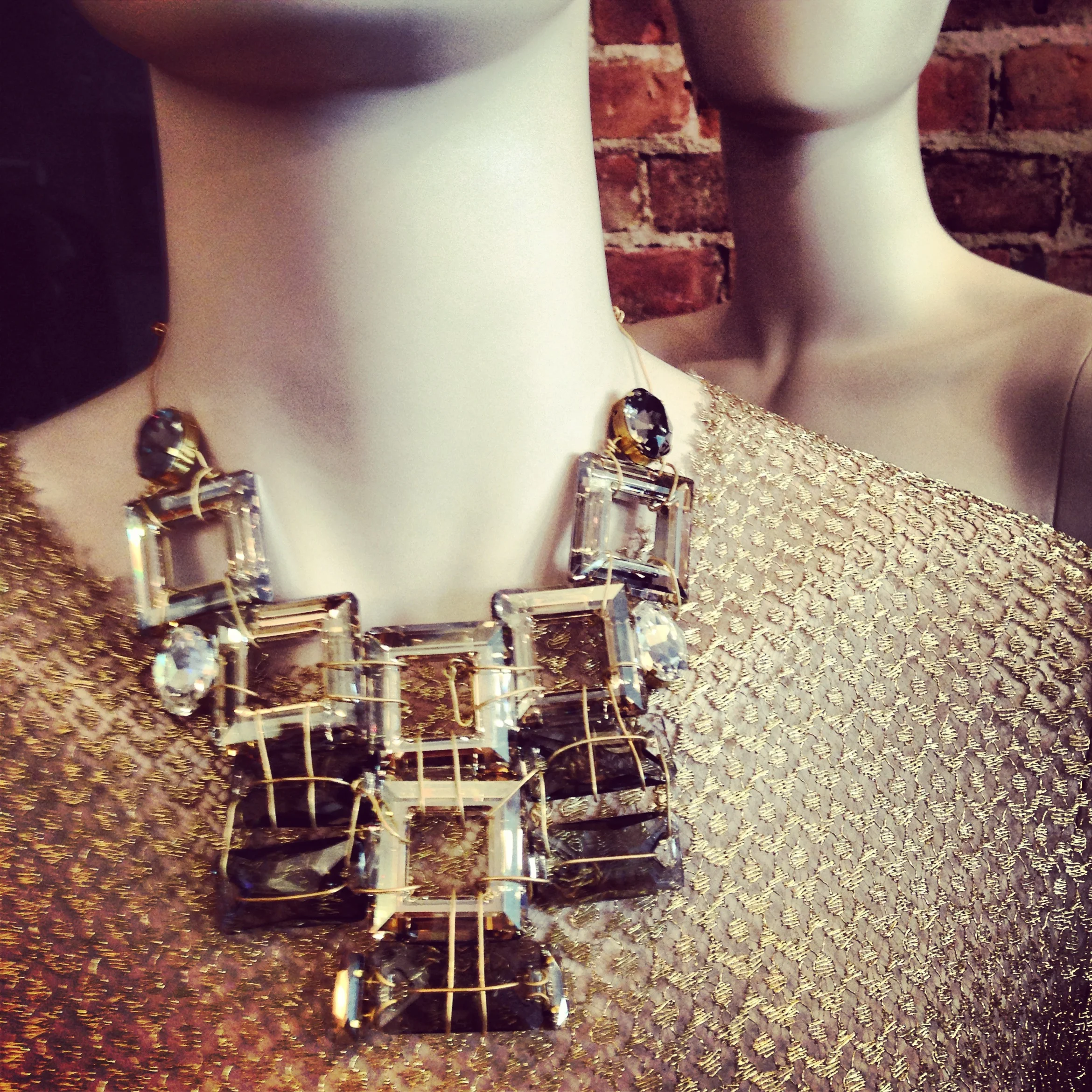 Stack Crystal & Wire Necklace