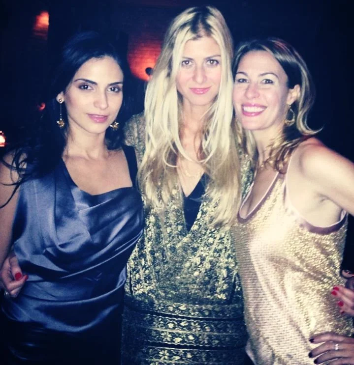 Michele Mitchell was awarded a Murrow for her documentary Haiti: Where Did The Money Go? Here (right to left) Michele is wearing the Gold Chain Maille Racer Tank in Pale Pink, Sinem is wearing the Cross Front Couture Lace Hipster Dress and Geraldine is wearing the Leather Strap One Shoulder Drape Top.