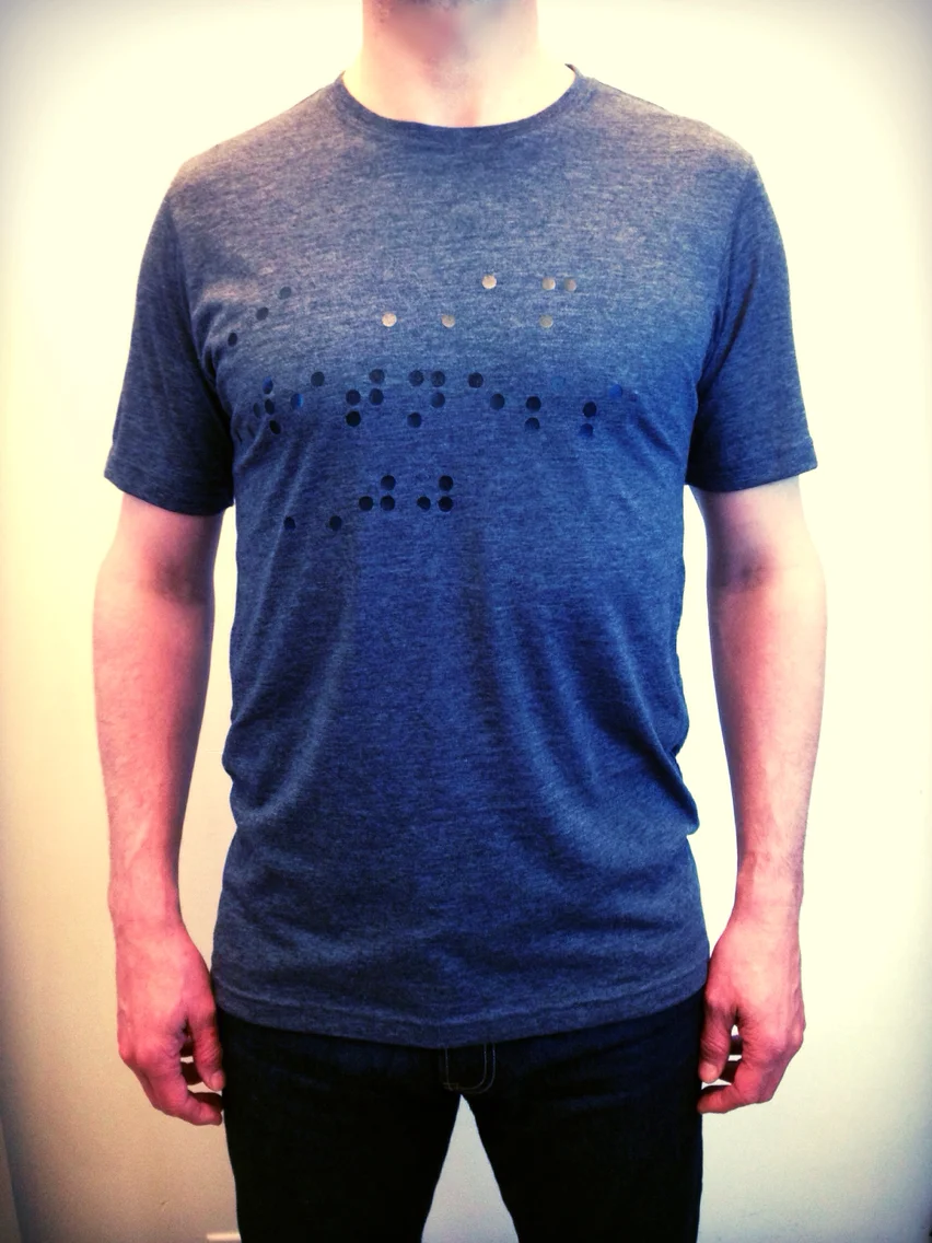 Men's Crewneck Tee with Vinyl Braille Graphic