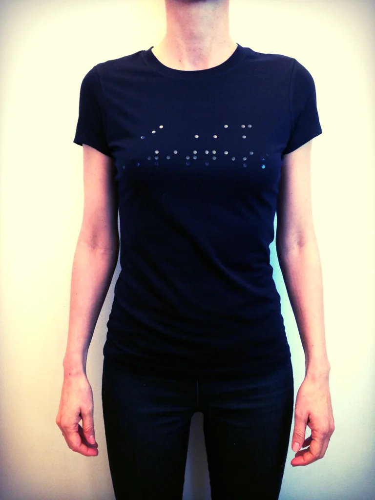 Women's Crewneck Tee with Vinyl Braille Graphic