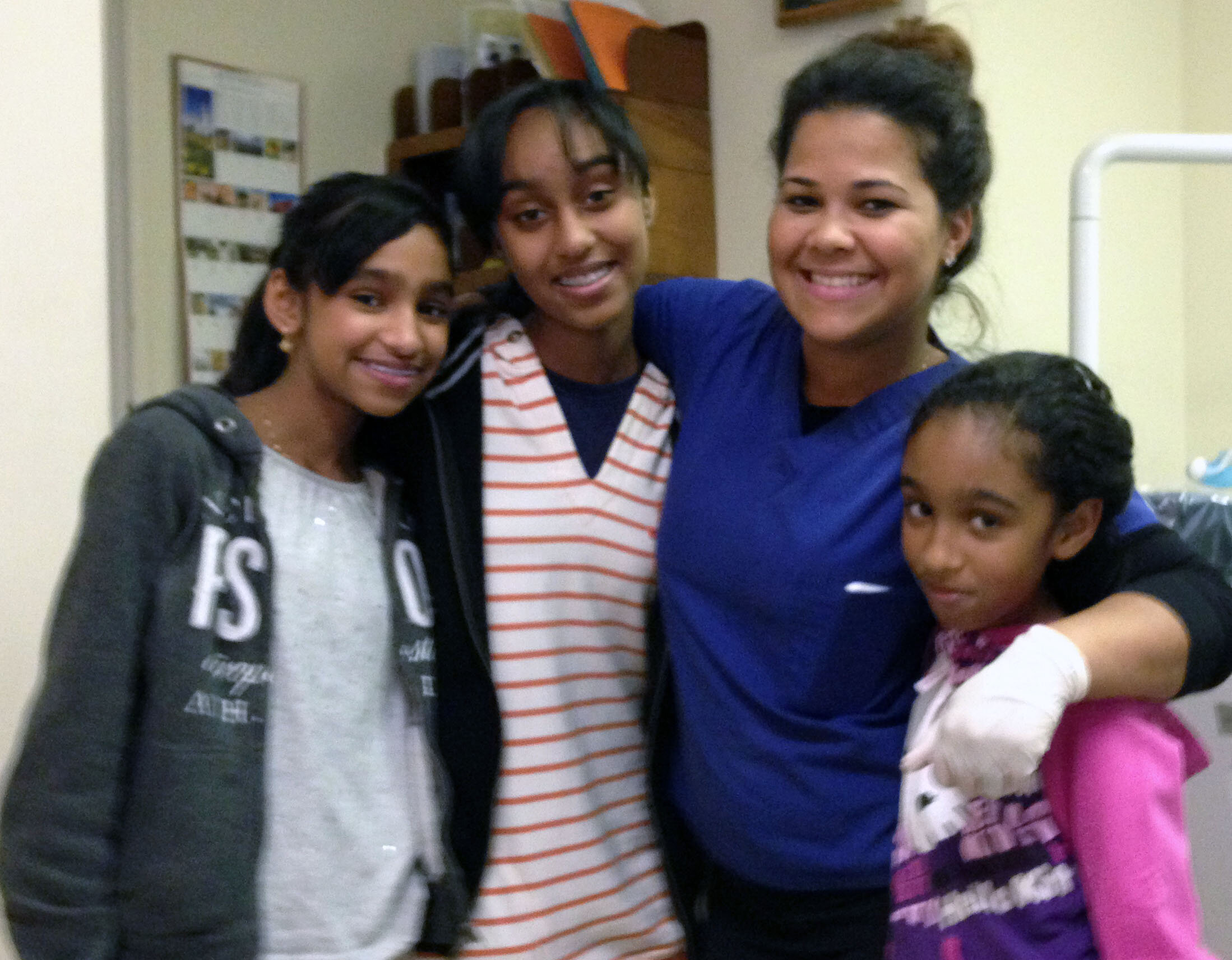Uzmaa, Aquelaah, and Yusraa. The sisters who have braces together; all get to smile together with Diana.JPG