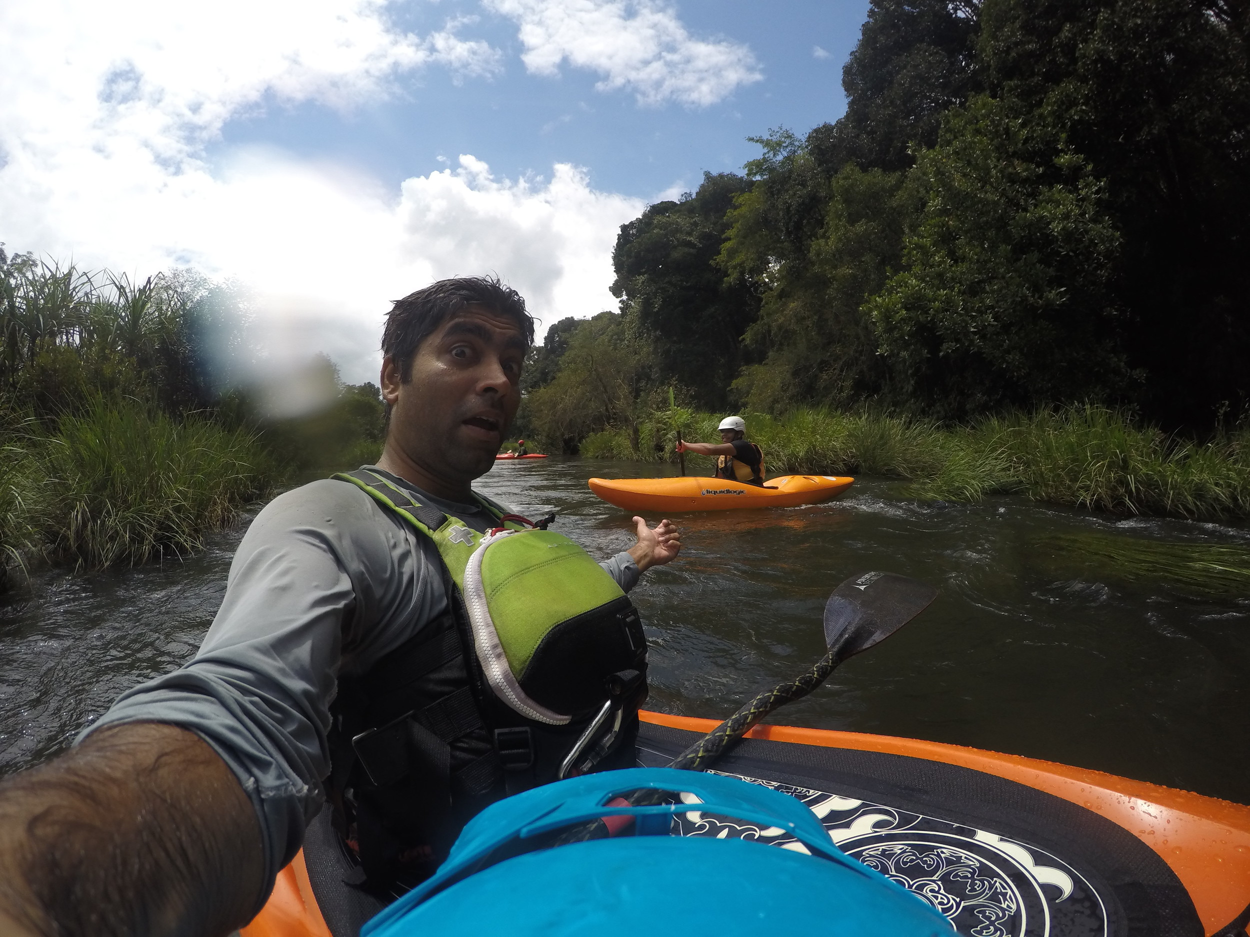 Manik satisfied with his beginner paddler's performance!