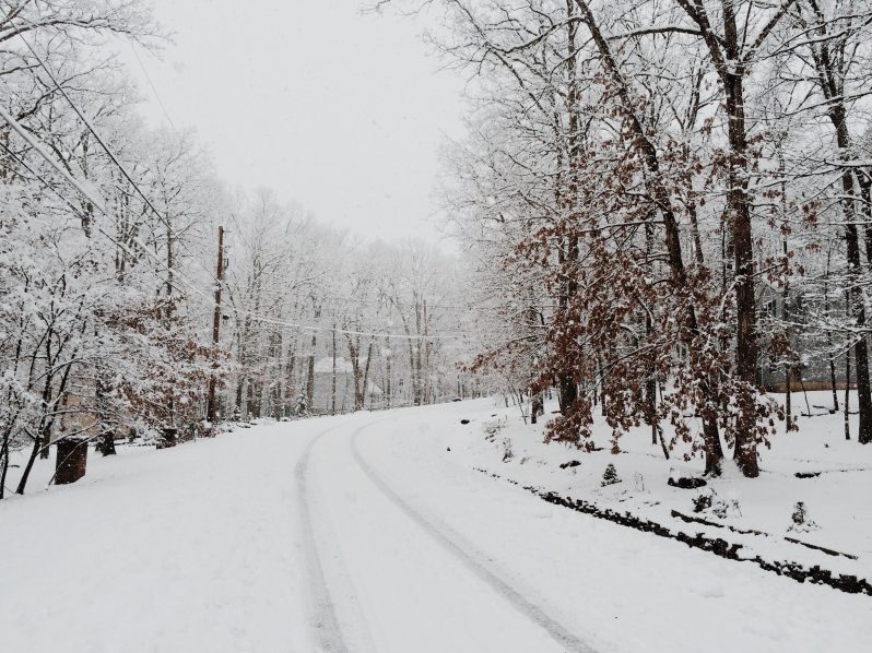 My parents street in Bushkill, PA with 7 inches of snow the day before Thanksgiving.