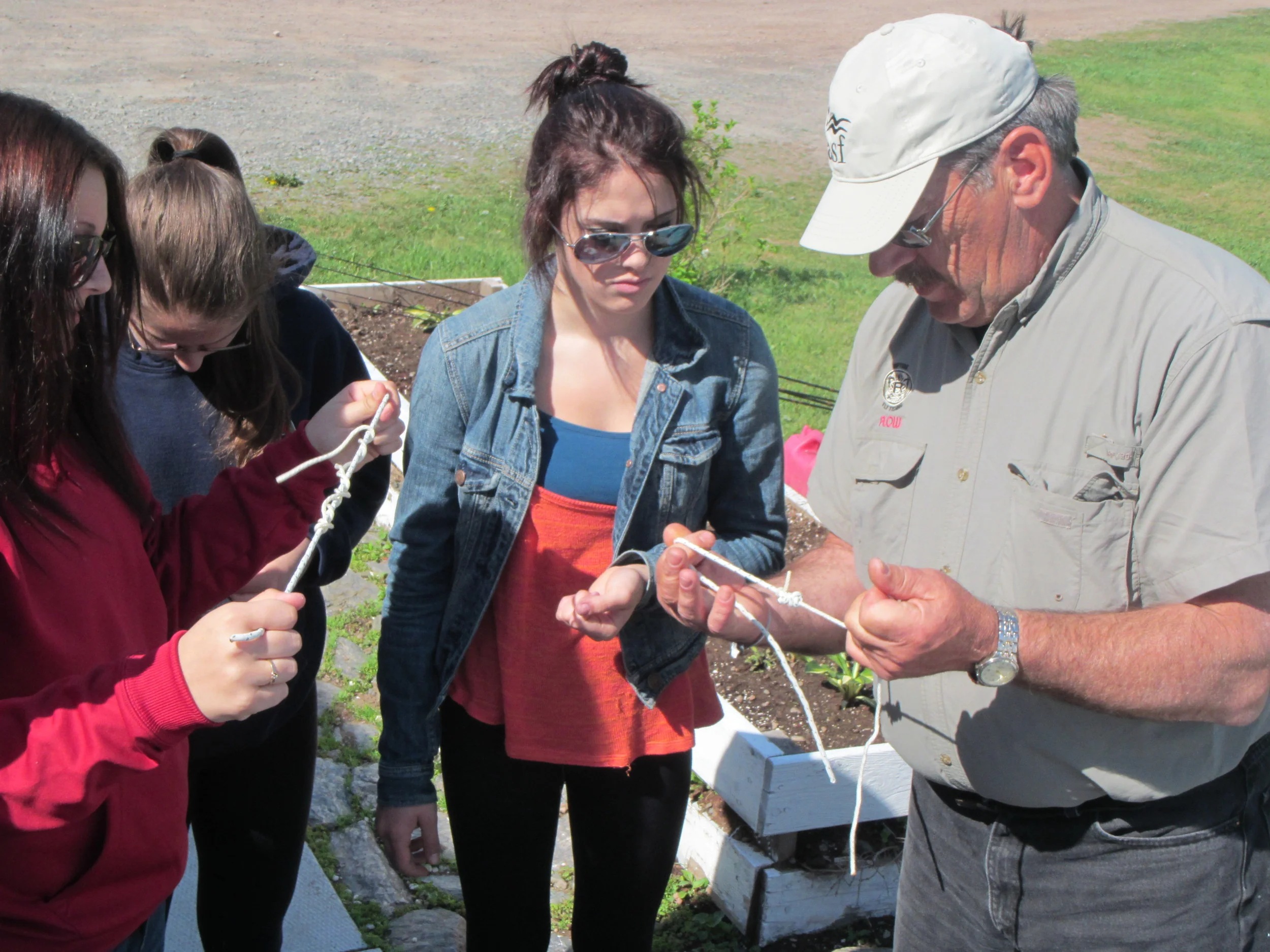 John Hart demonstrates how to tie basic knots.