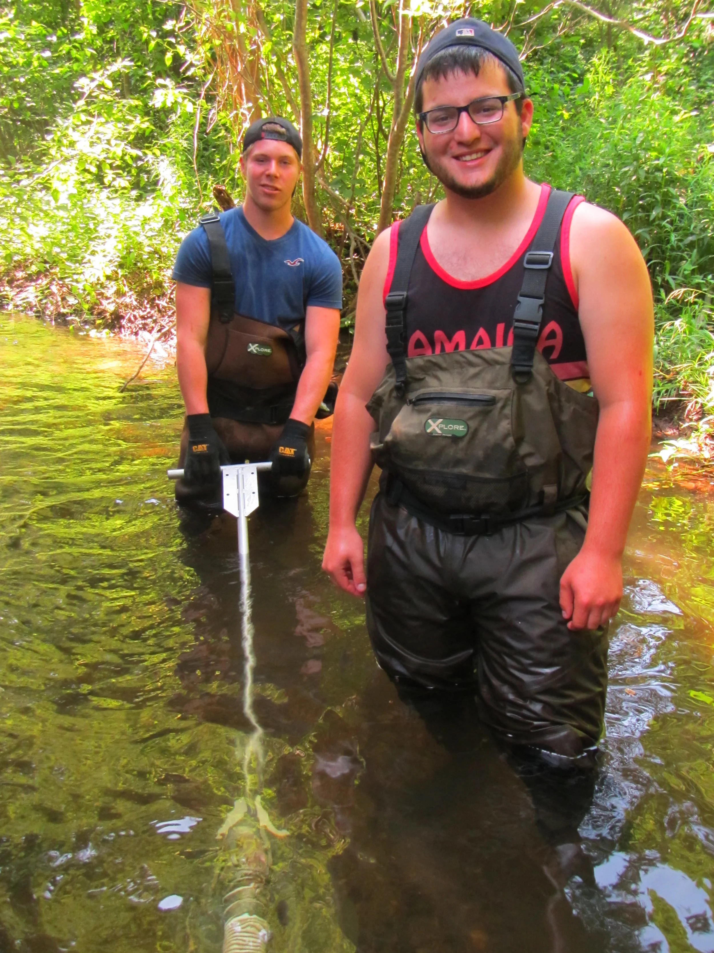 Logan and Matthew enjoying using the sandwand!