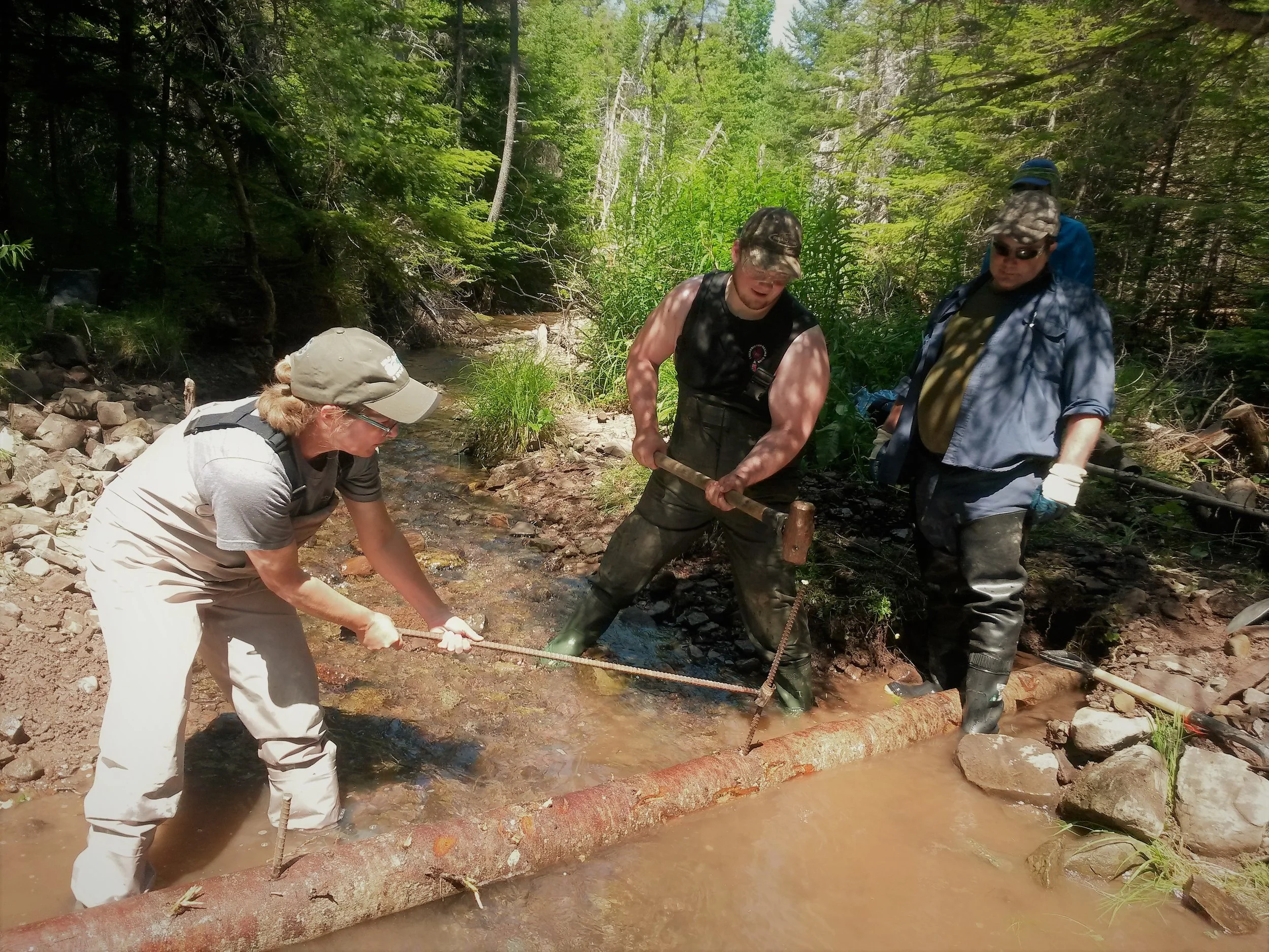 Amy helping Jeremy hammer rebar.jpg