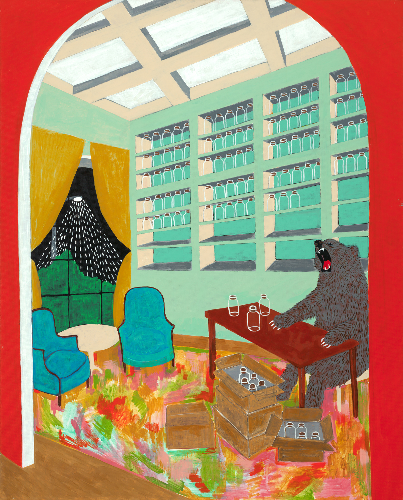 It Don't Come Easy by Beth Meadows, inspired by how being an artist and trying to become a business person feels like domesticating a wild animal. Everything will be all right, majestic bear.