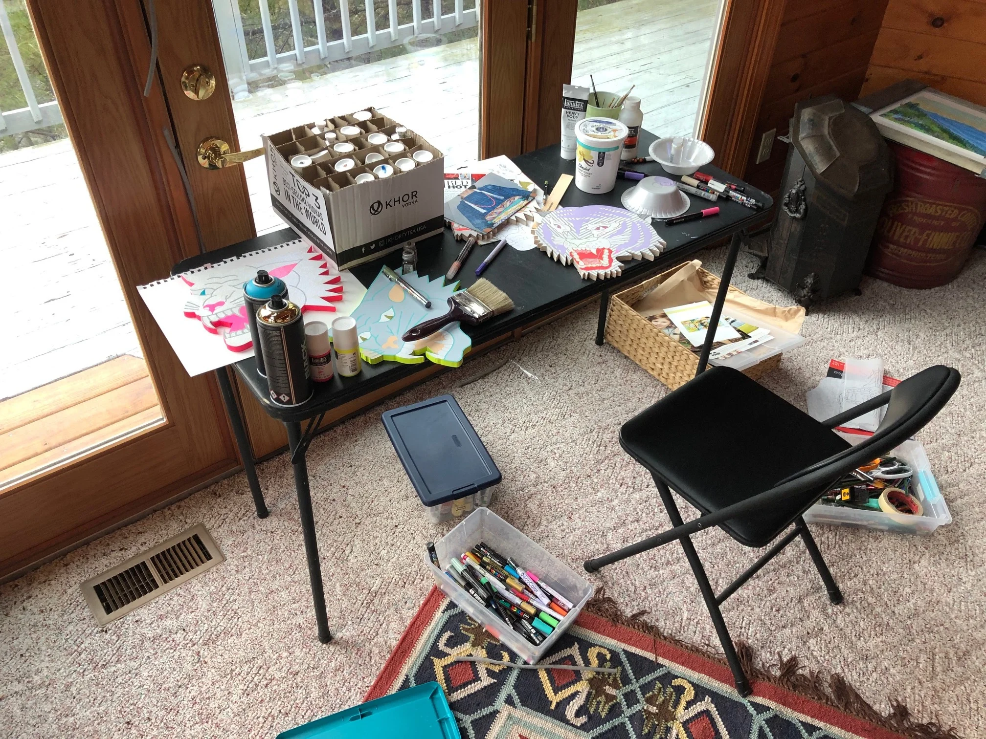 Make-shift studio, with a view.