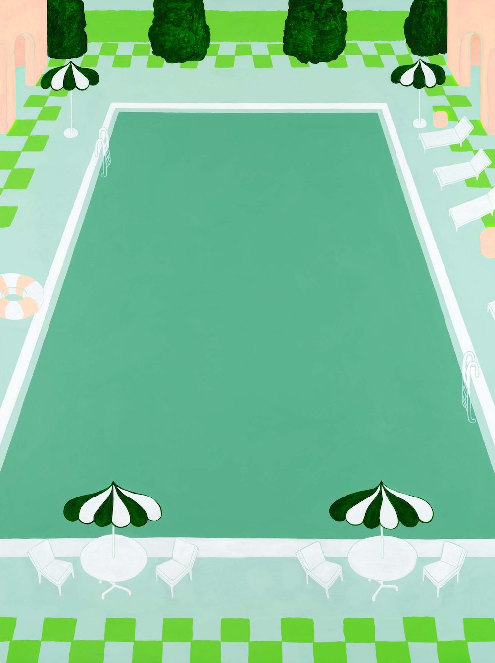 Chalkboard Pool acrylic on wood; chalk & eraser 30x40x1.5"