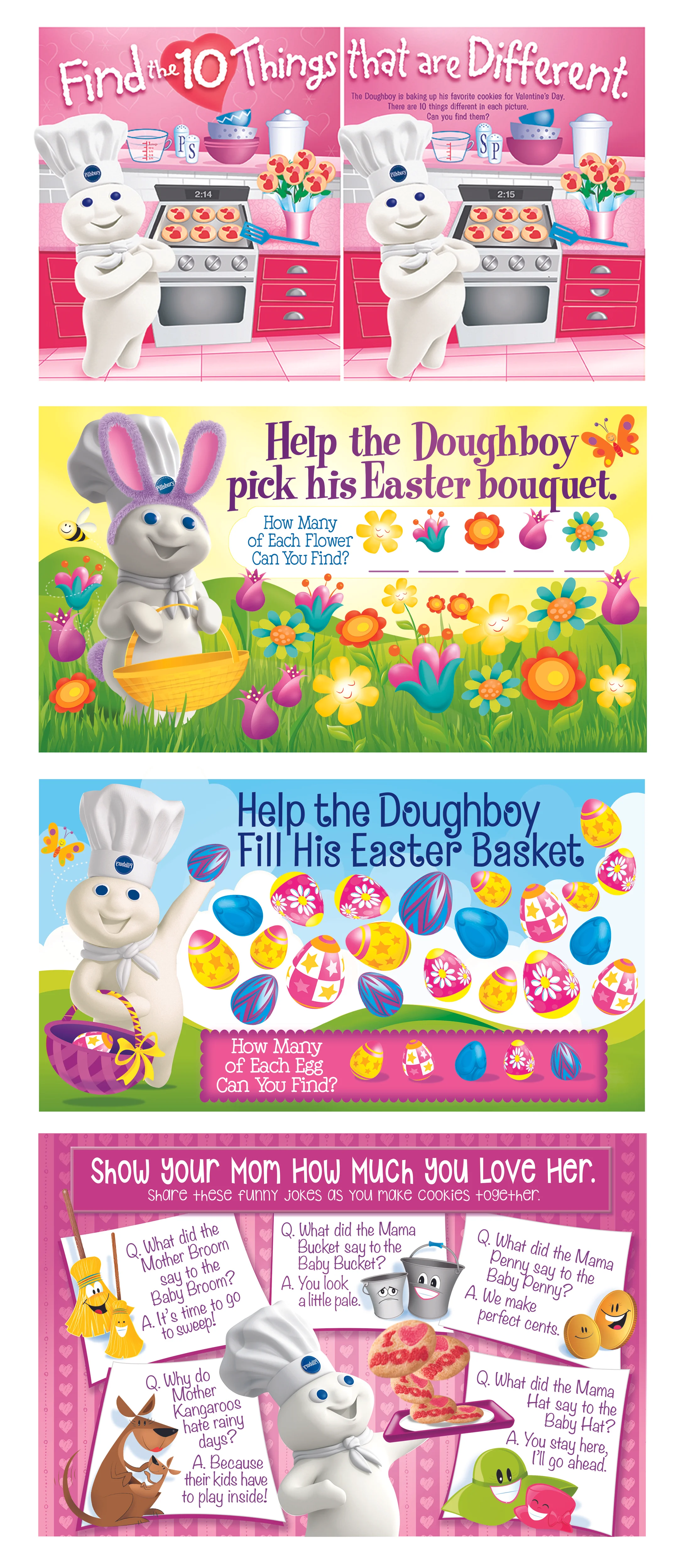 Pillsbury Ready to Bake cookies back panel games