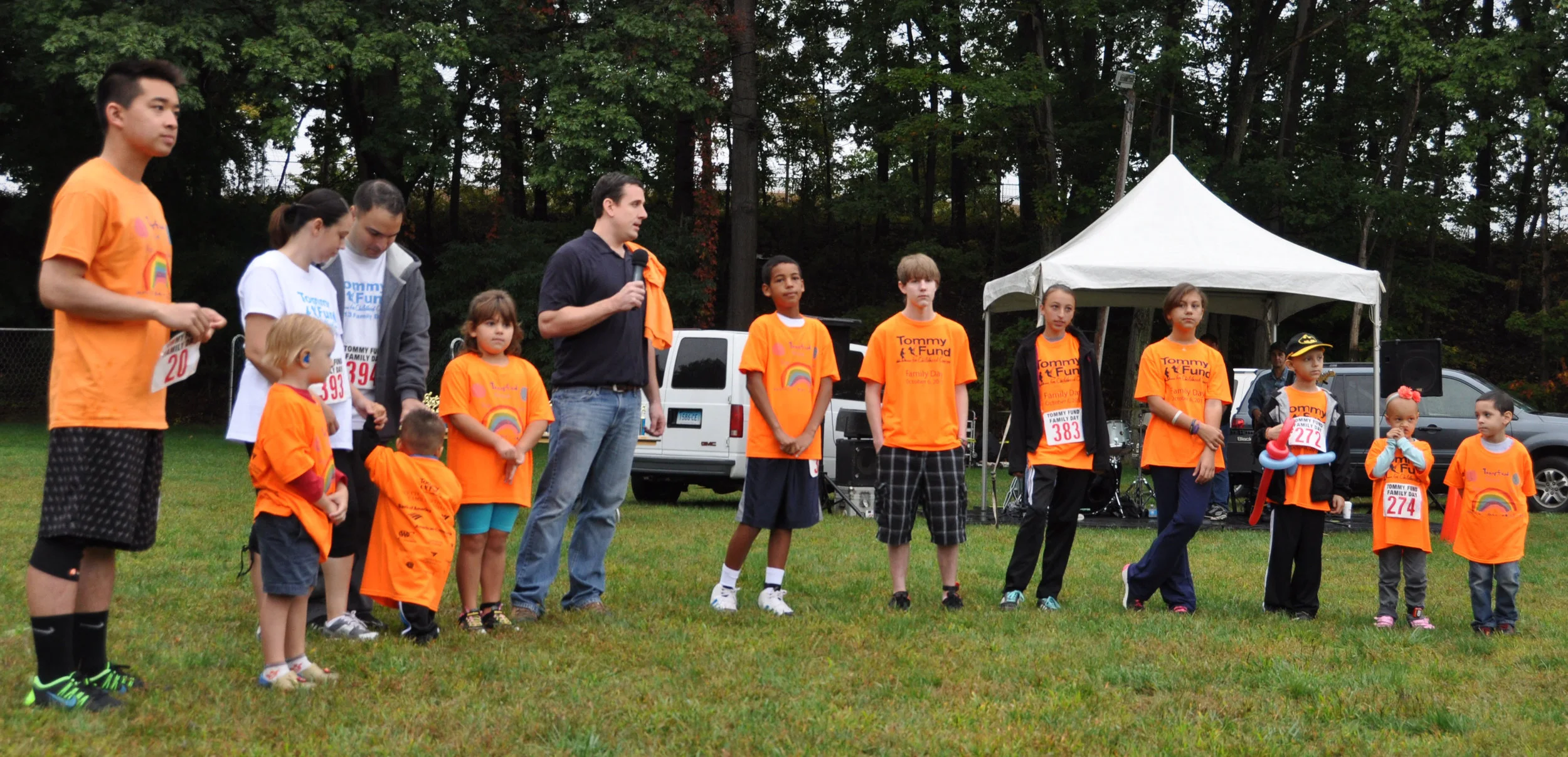 Board member and cancer survivor Joe Bowman takes a moment to recognize all the survivors attending Family Day.