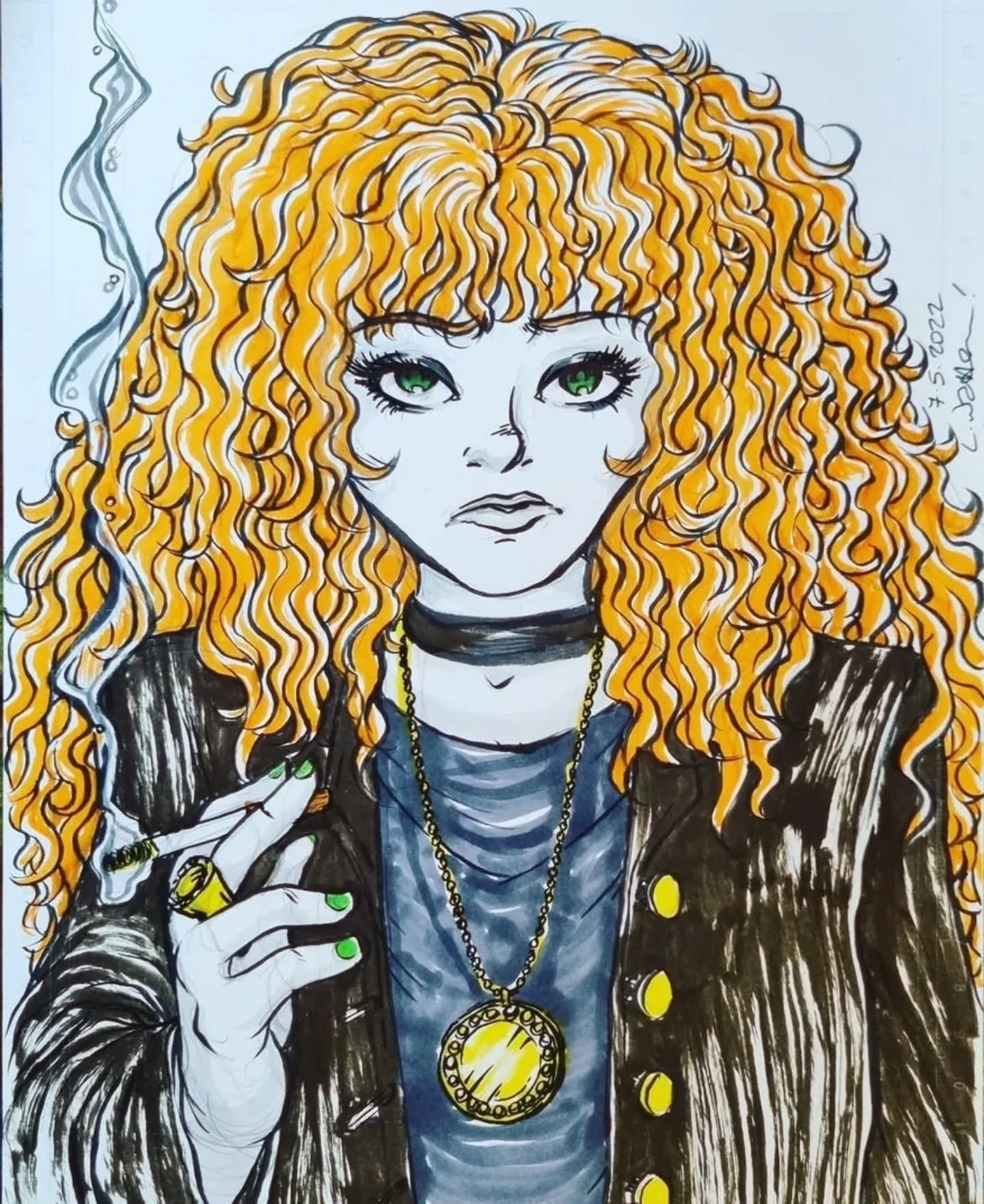 Reposting this 3yo illo I drew of Natasha Lyonne in Russian Doll, as we have started on season 2 of Poker Face today. Both series are great! 🧡 

#natashalyonne #pokerface #pokerfacetvshow #RussianDoll #russiandolltvseries