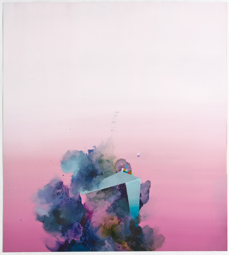  Hinge, 2013, oil on paper, 20" x 14" 