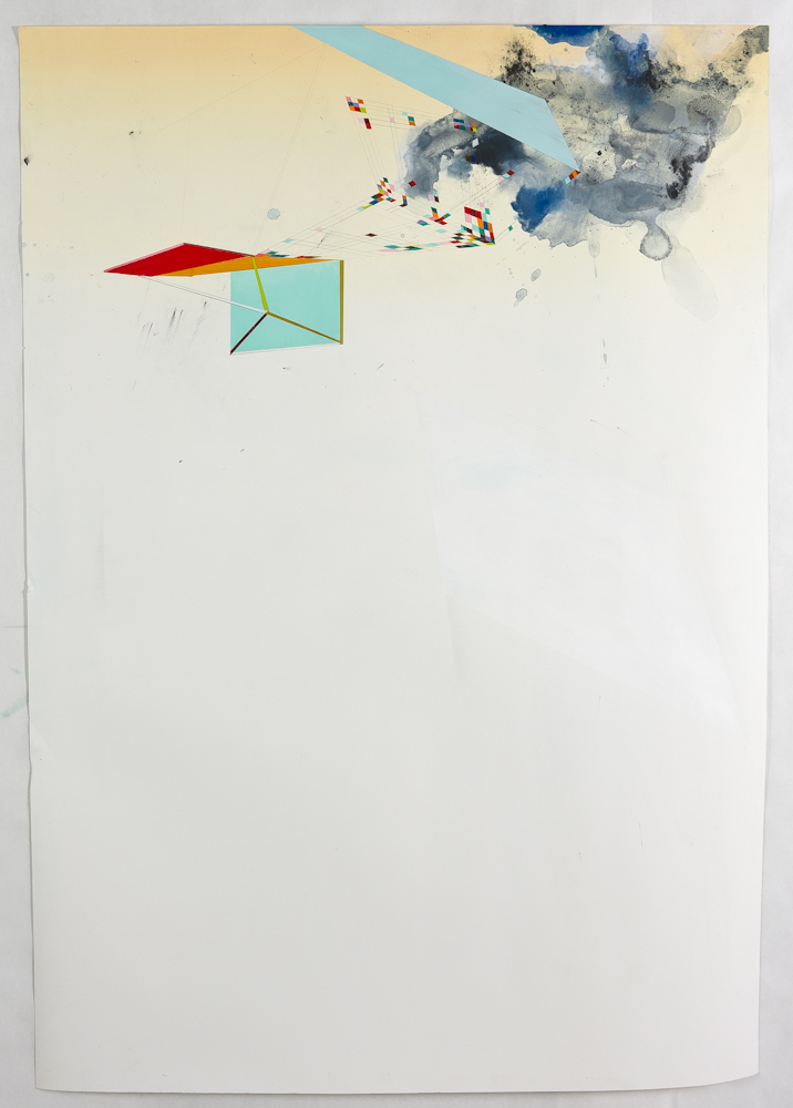  Pop-Out, 2013, mixed media on paper, 46" x 38" 