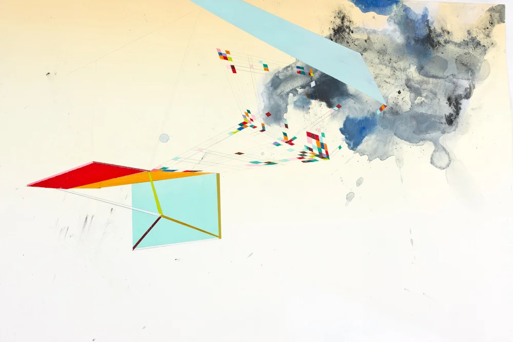 Pop-Out (detail) mixed media on paper, 46" x 38"