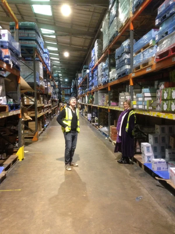 With Jaspa in the tea aisle at Essential Trading