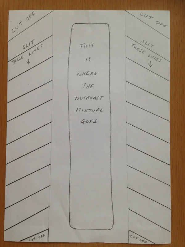 An easy way to prepare your pastry for a lattice is to copy from a template like this on an A4 sheet of card or paper - or use baking parchment or greaseproof paper and place the template on the pastry.