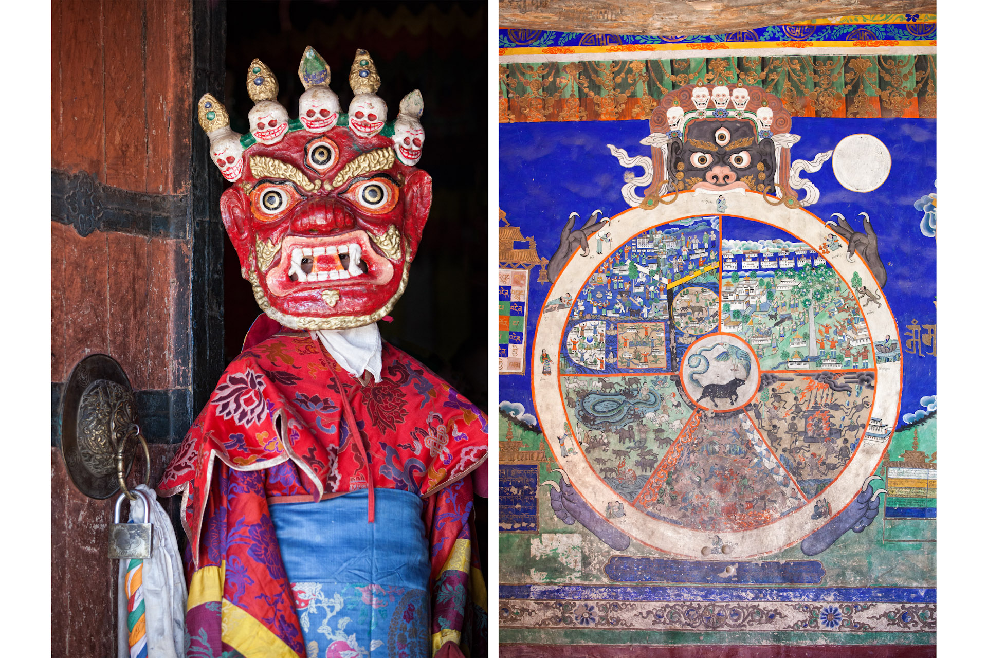 India-Ladakh-Travel-Leh-Thiksey-Buddhist-Monastery-Mask-Mural.JPG
