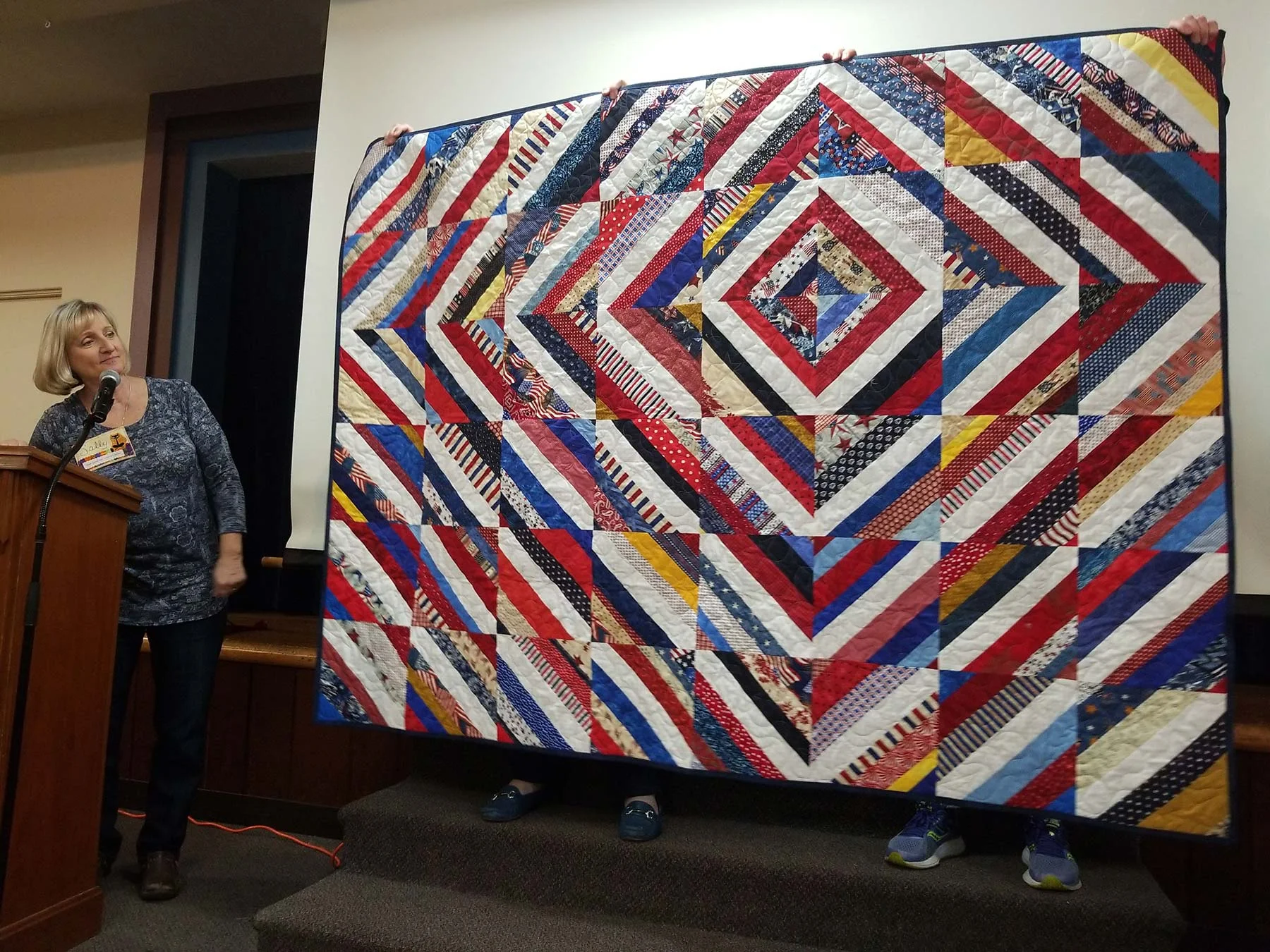 The finished Village Quilters QOV Quilt-a-Thon quilt.
