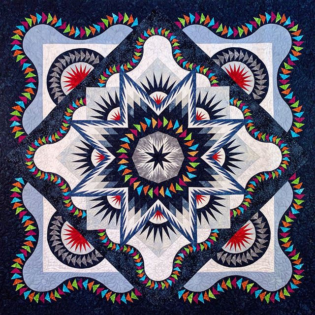 Last chance to buy your tickets for a chance to win “Village Glacier Star”, our stunning raffle quilt!
The winner will be announced on today (Saturday, October 5, 2019) at Quilts from the Village in Libertyville, Illinois.
#VQshow2019 #QuiltsfromtheVillage #quilting #quilt #sewing #quiltshow #VillageQuilters #VillageQuiltersLBLF #rafflequilt