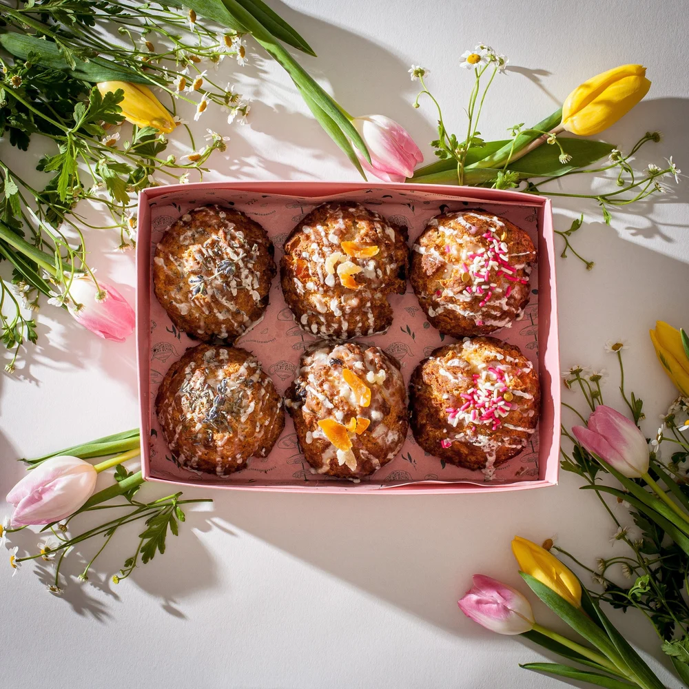 Assorted artisan scones in a Sugarbird box