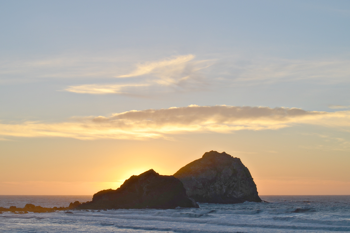 Sunset along Highway 101, just south of Crescent City, California.