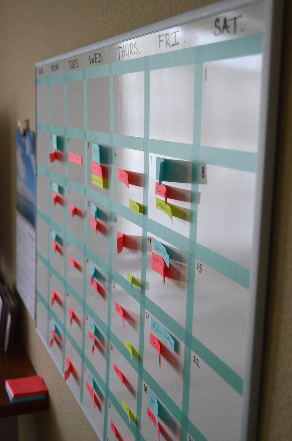 Create Your Own Dry-Erase Calendar with Washi Tape - The Homes I Have Made