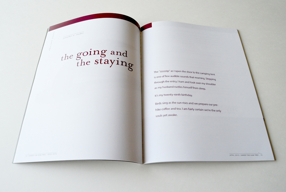 "The Going and the Staying" -- Jennifer E. Snyder for Under the Gum Tree
