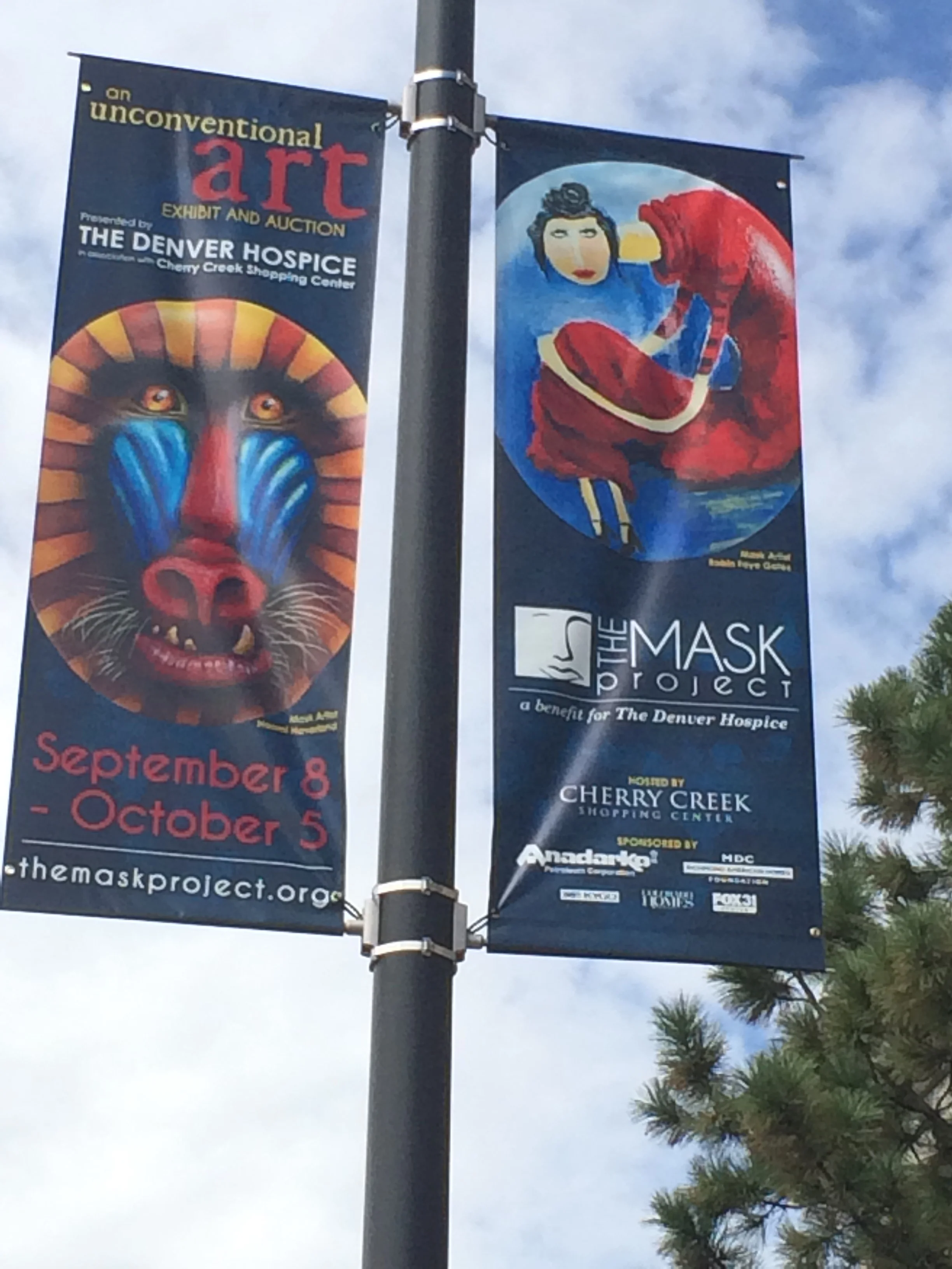 Banners lined The Cherry Creek Shopping Center and Speer Blvd.