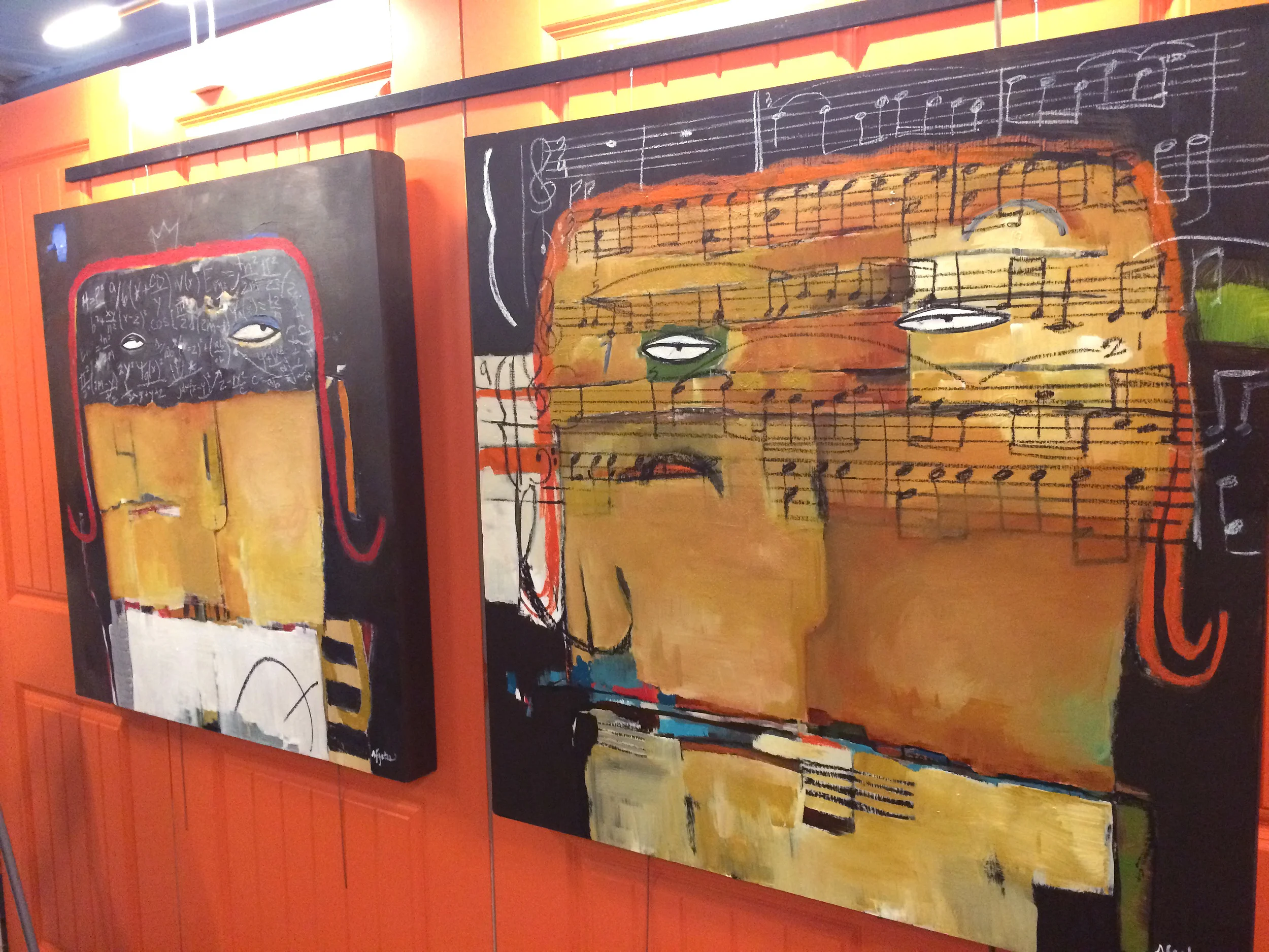 Two of my favorite new pieces, "I Was Told There Would Be No Math" (Left) and "Reinventing Bolero" (Right)