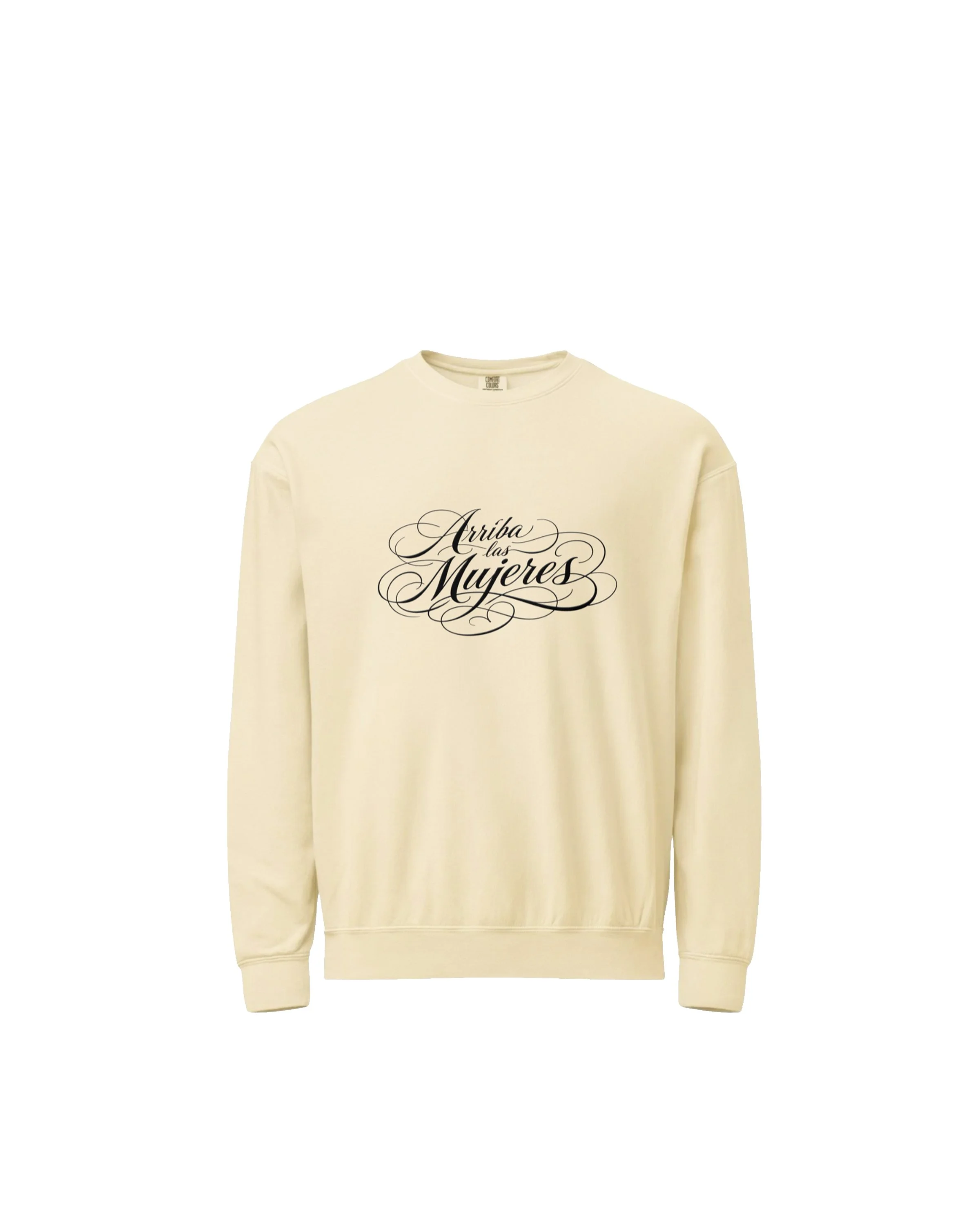 LIMITED * OFF WHITE HEAVY WEIGHT ARRIBA LAS MUJERES EMBROIDERY SWEATER