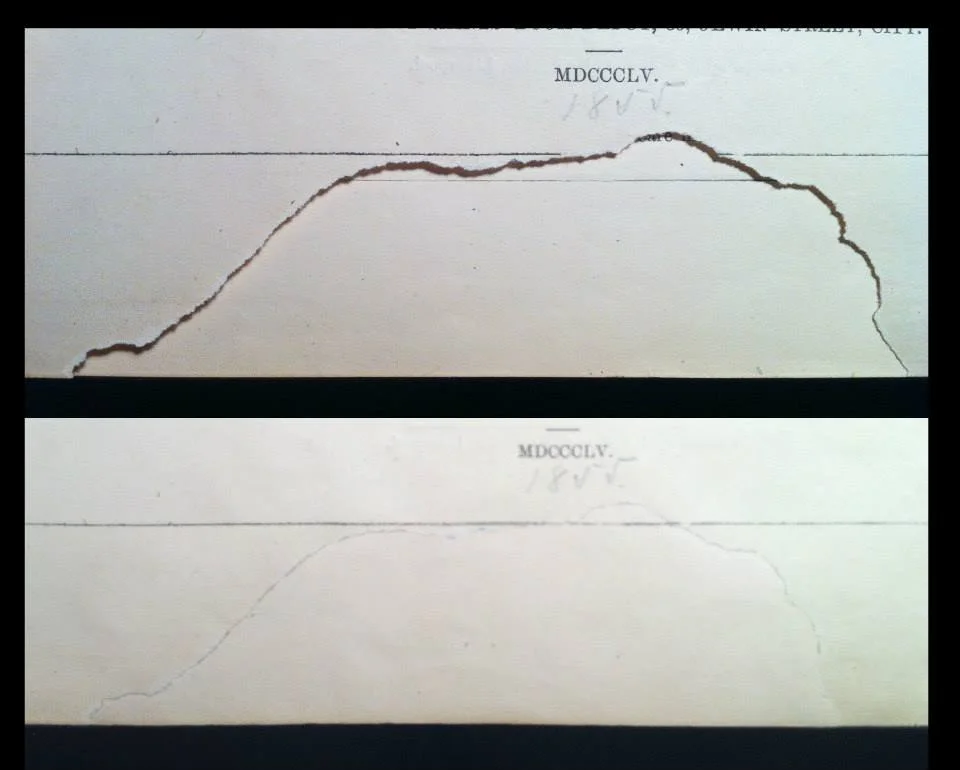 Before and after paper mends.