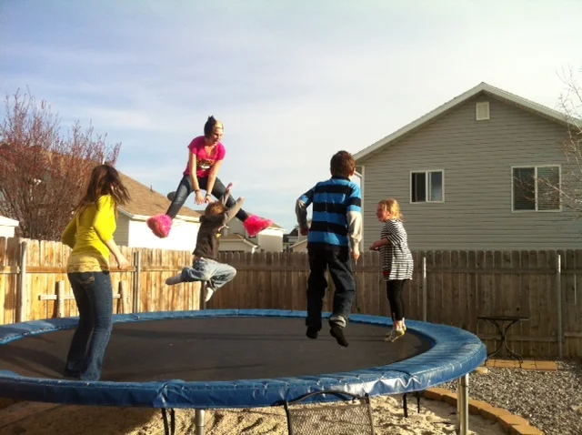 Cousin fun! Little Ben keeping up with the bigger kids! We did remedy this of course....