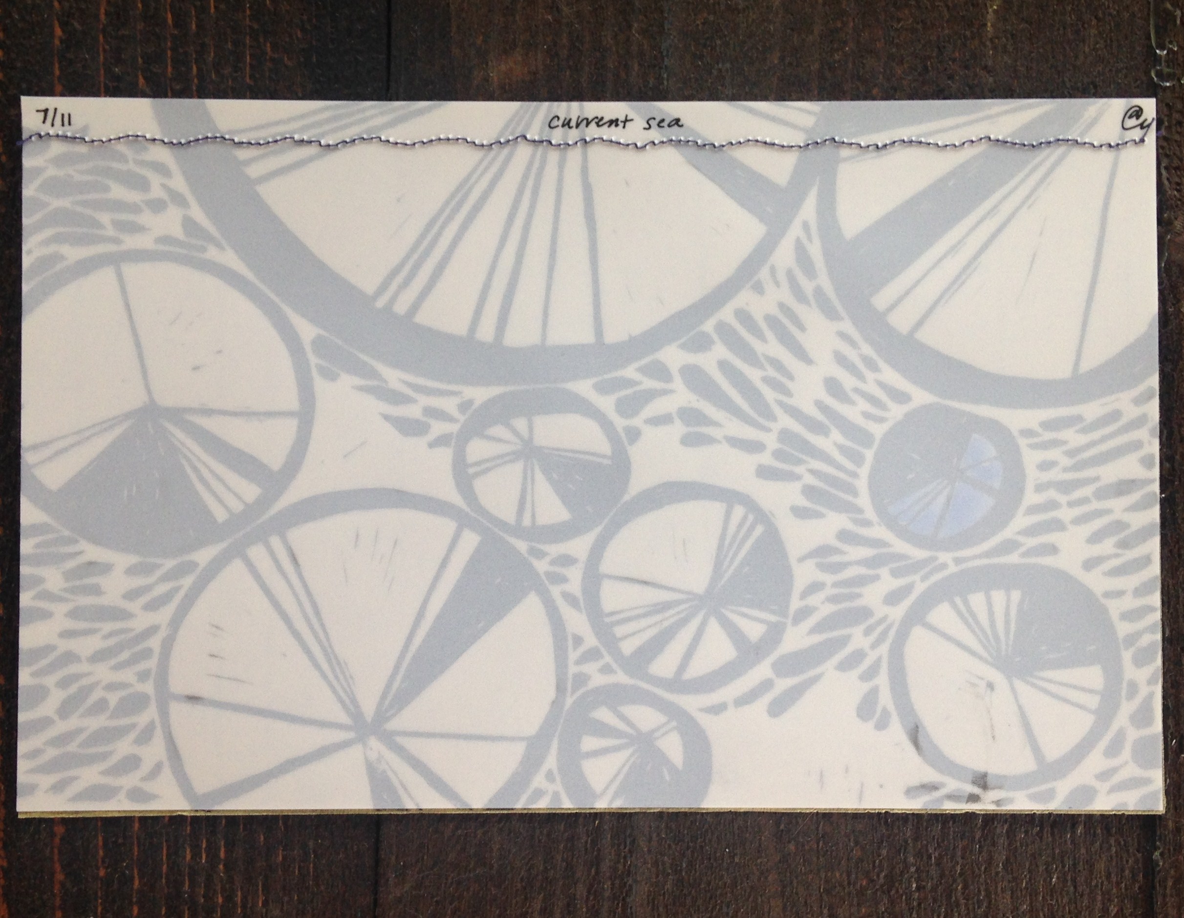"Current Sea" by Adriane Lillis. (Back side of print.)