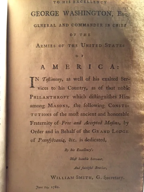Dedication to George Washington found on page 3.