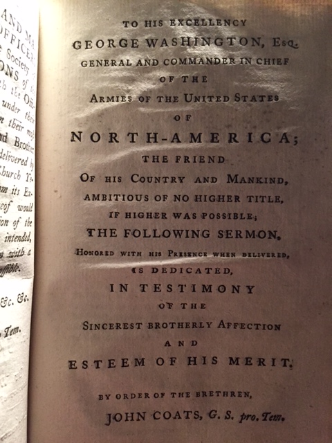 Dedication to George Washington found on page 148.