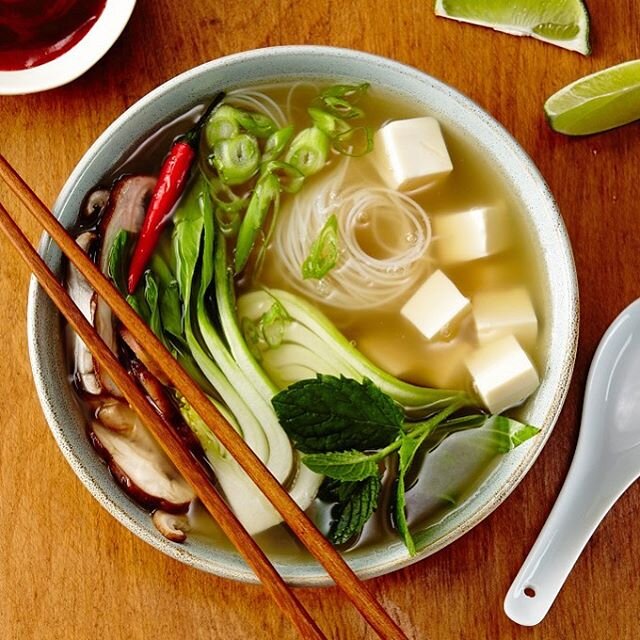 Pho is chicken soup. Eat it! recipe @nancyfoodstylist image@michaelnangreaves @stjosephcommunications for @sunrisesoyafoods #vietnamesefood #bonebroth #homemade #recipedeveloper #foodstylist #redbirds #thaibasil #clear #light #instasoup #foodphoto #f