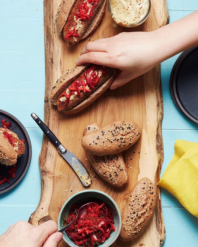 Vegan sausage with by fermented vegetable relish!  This amazing recipe is one of many found in @the_long_table_cookbook by @ameliaeats bun recipe included. Image @darrenkemper props @the.props.ca #optimumhealth #cancercare @gildasclubtoronto #redkidn